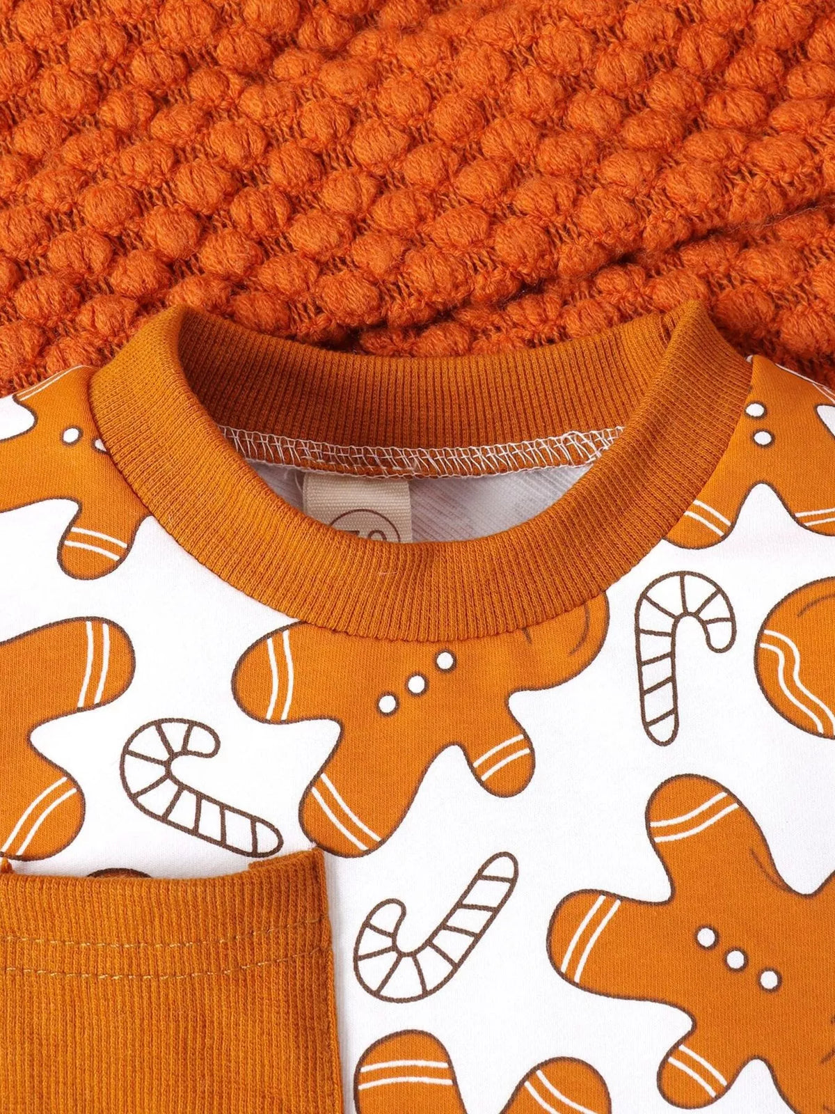 Conjunto de ropa de manga larga con estampado del Hombre de Jengibre para niños