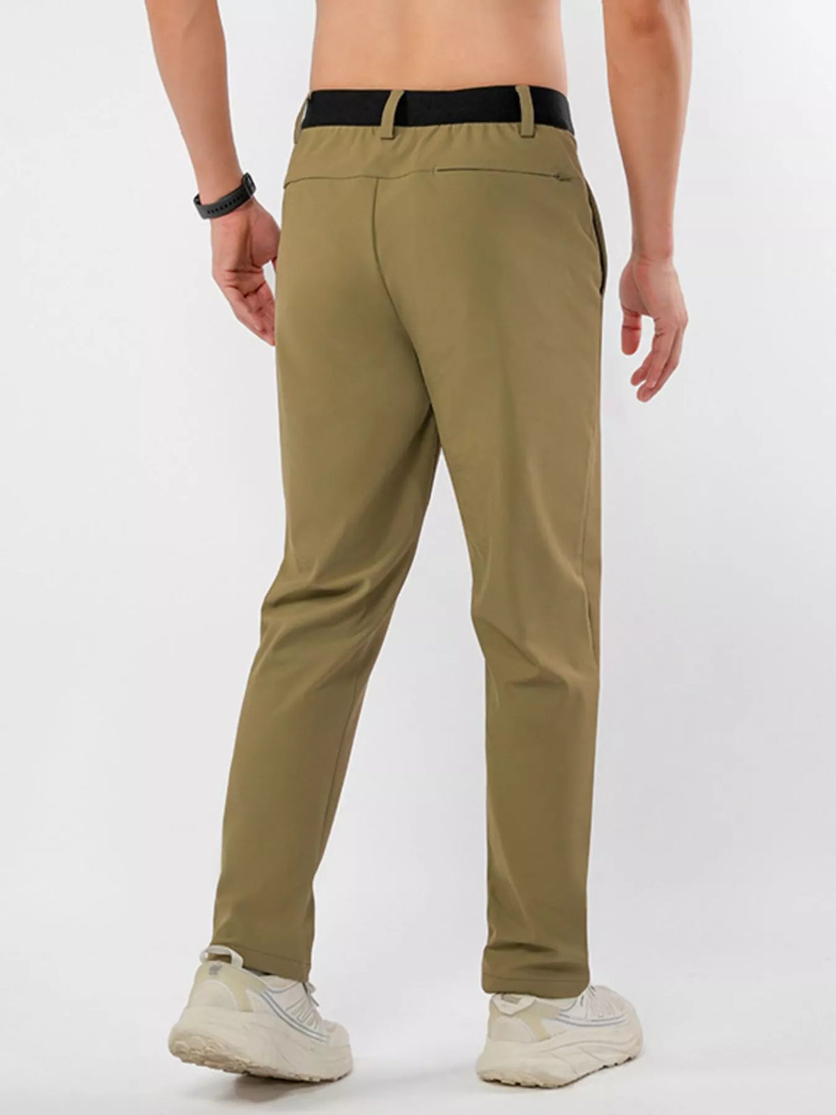 Pantalones casuales elásticos de corte entallado de talla grande para hombre