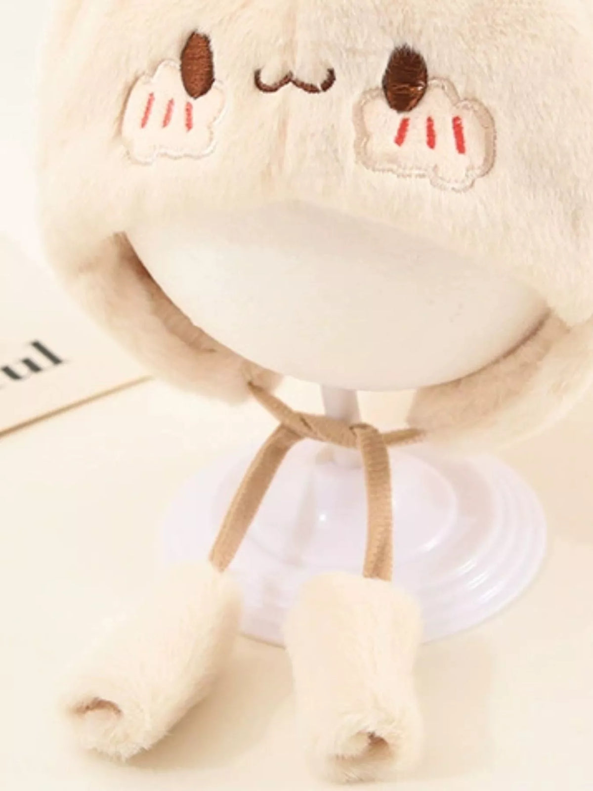 Gorro de felpa con orejas de oso para niños