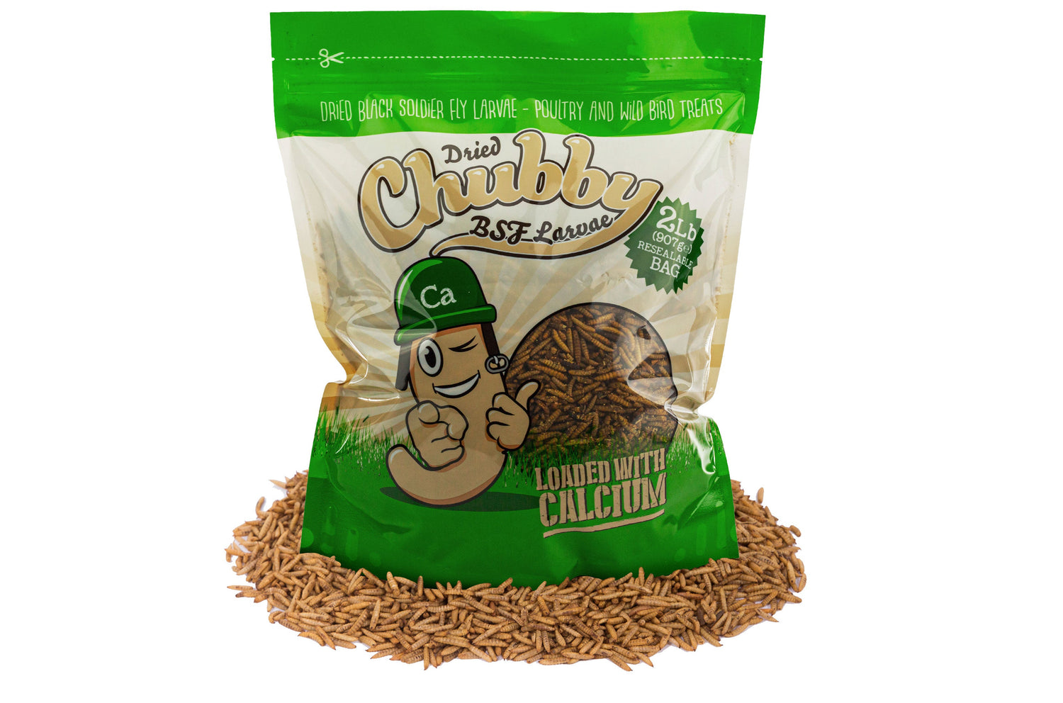 2LB Chubby Dried Black Soldier Fly Larvae – High Protein Pet & Bird Treat