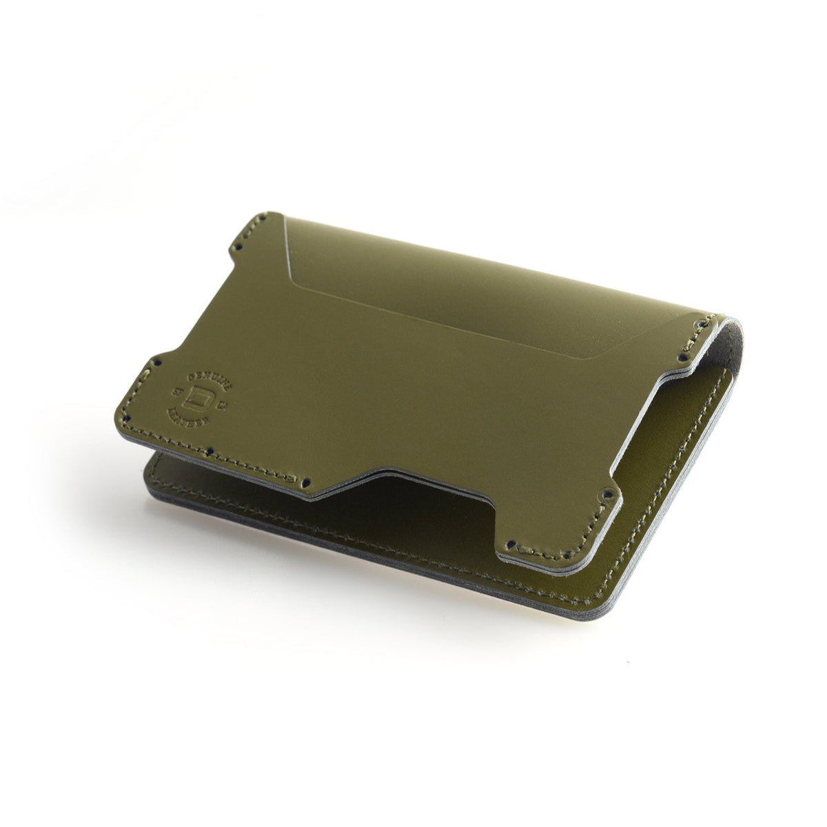 Cartera plegable de cuero con 3 bolsillos