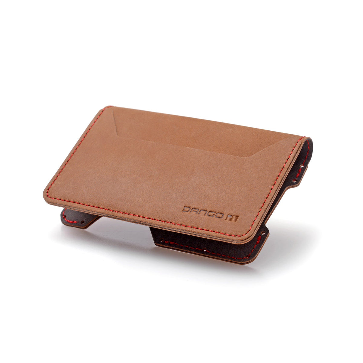 Cartera plegable de cuero con 3 bolsillos