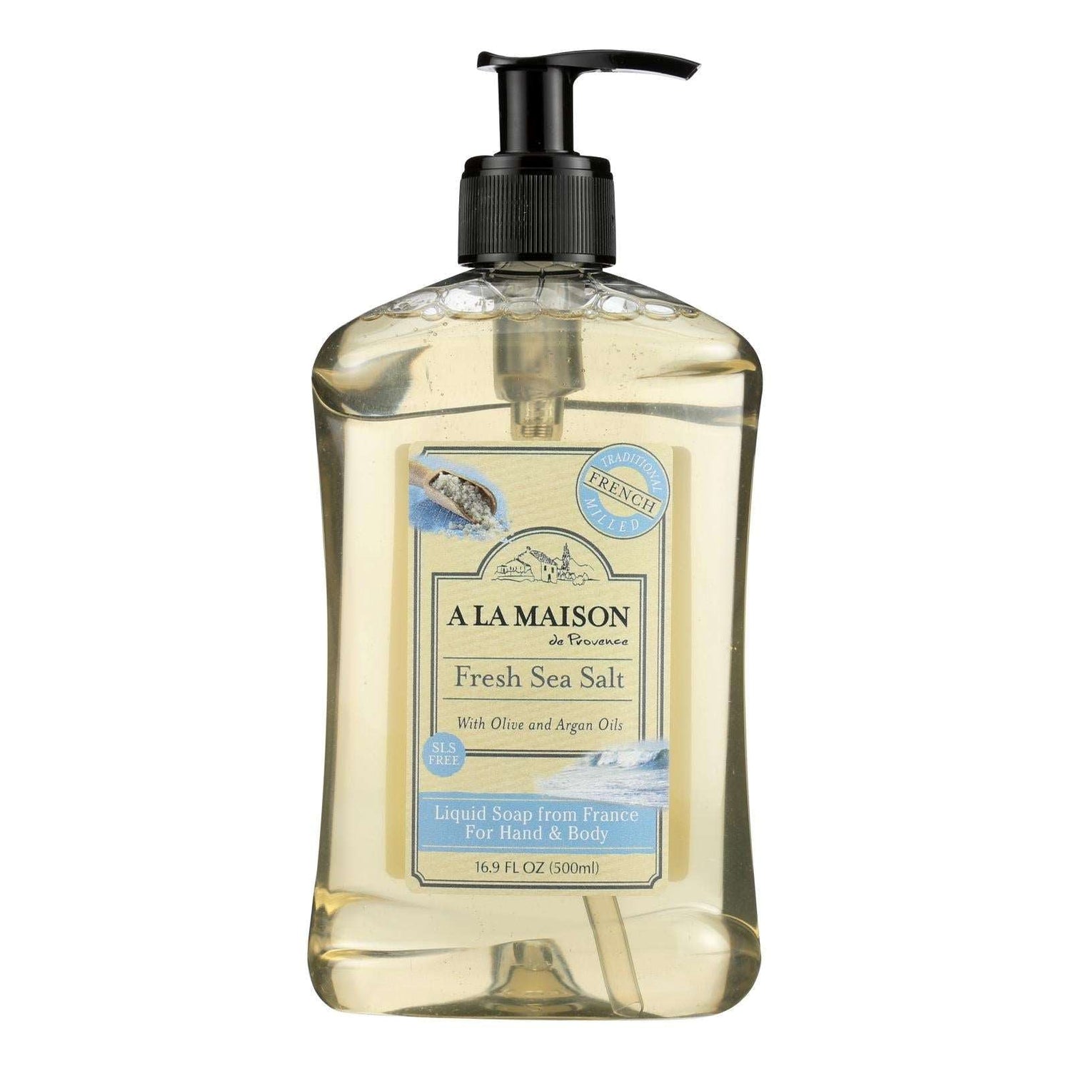 Jabón líquido francés A La Maison - Sal marina fresca, 16.9 oz 