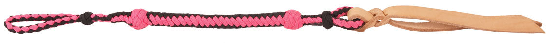 Quirt - Rosa / Negro con extremo de cuero.