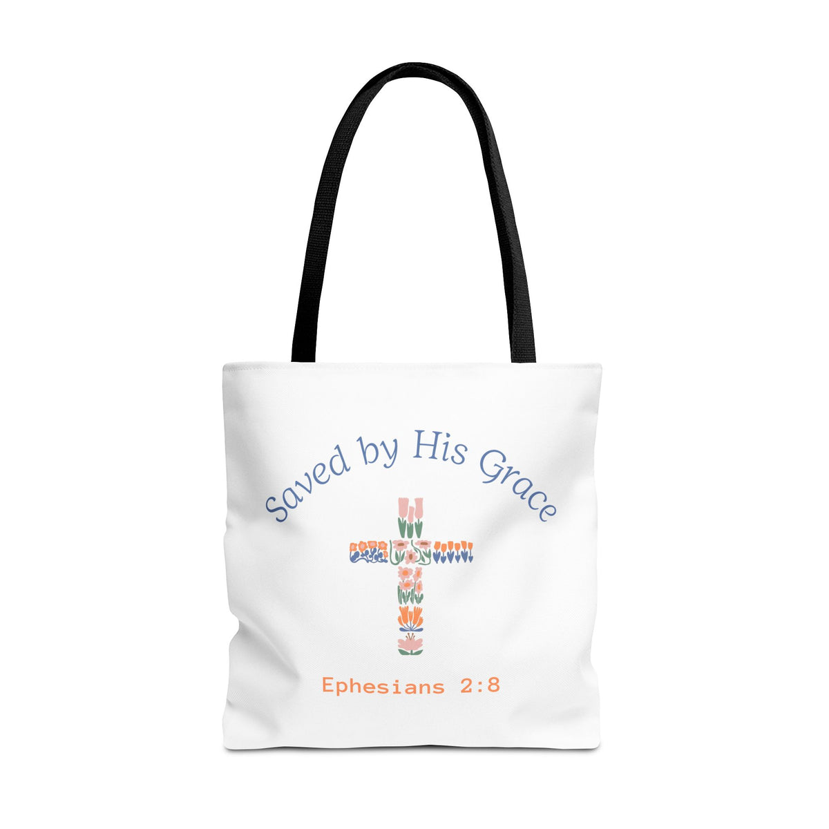 Bolsa tote cristiana — "Salva por Su gracia"