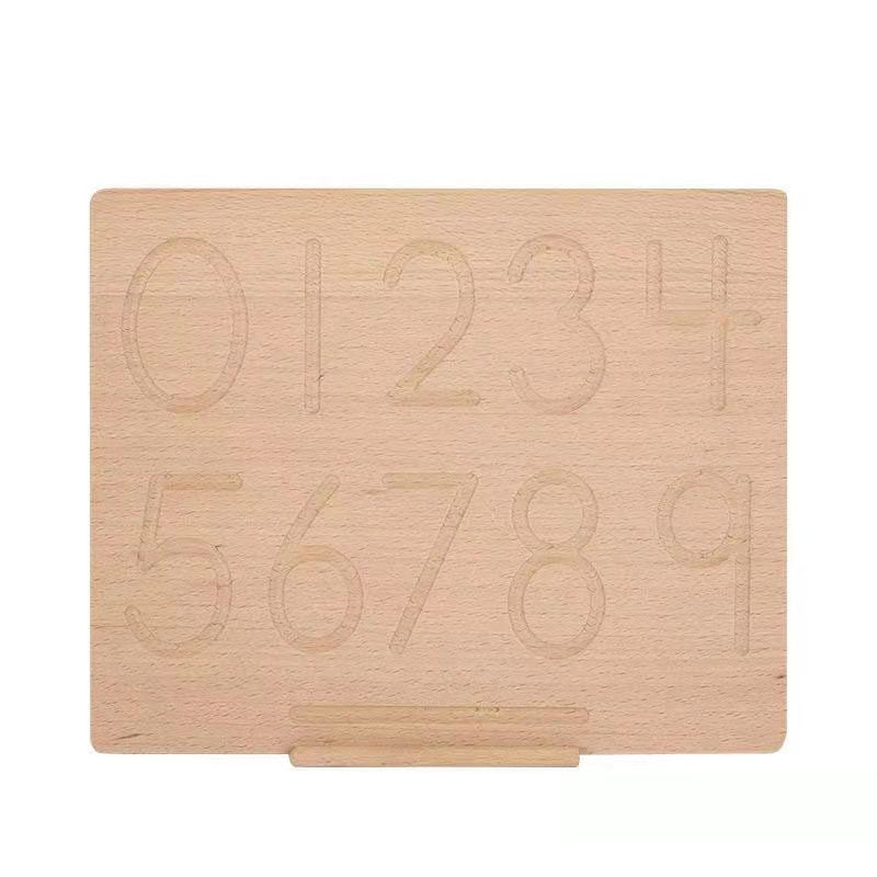 Tablero de madera para trazar números reversible