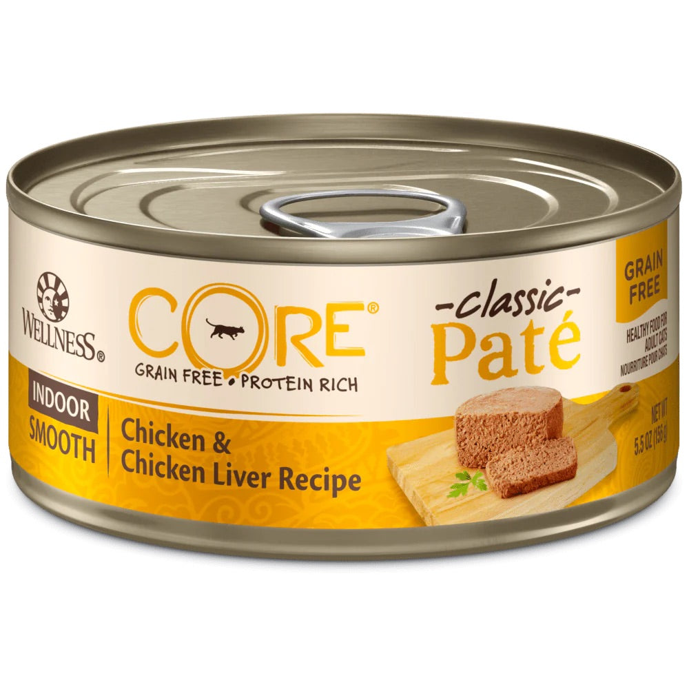 Wellness CORE Paté de pollo y de hígado de pollo (5.5 oz) para gatos de interior