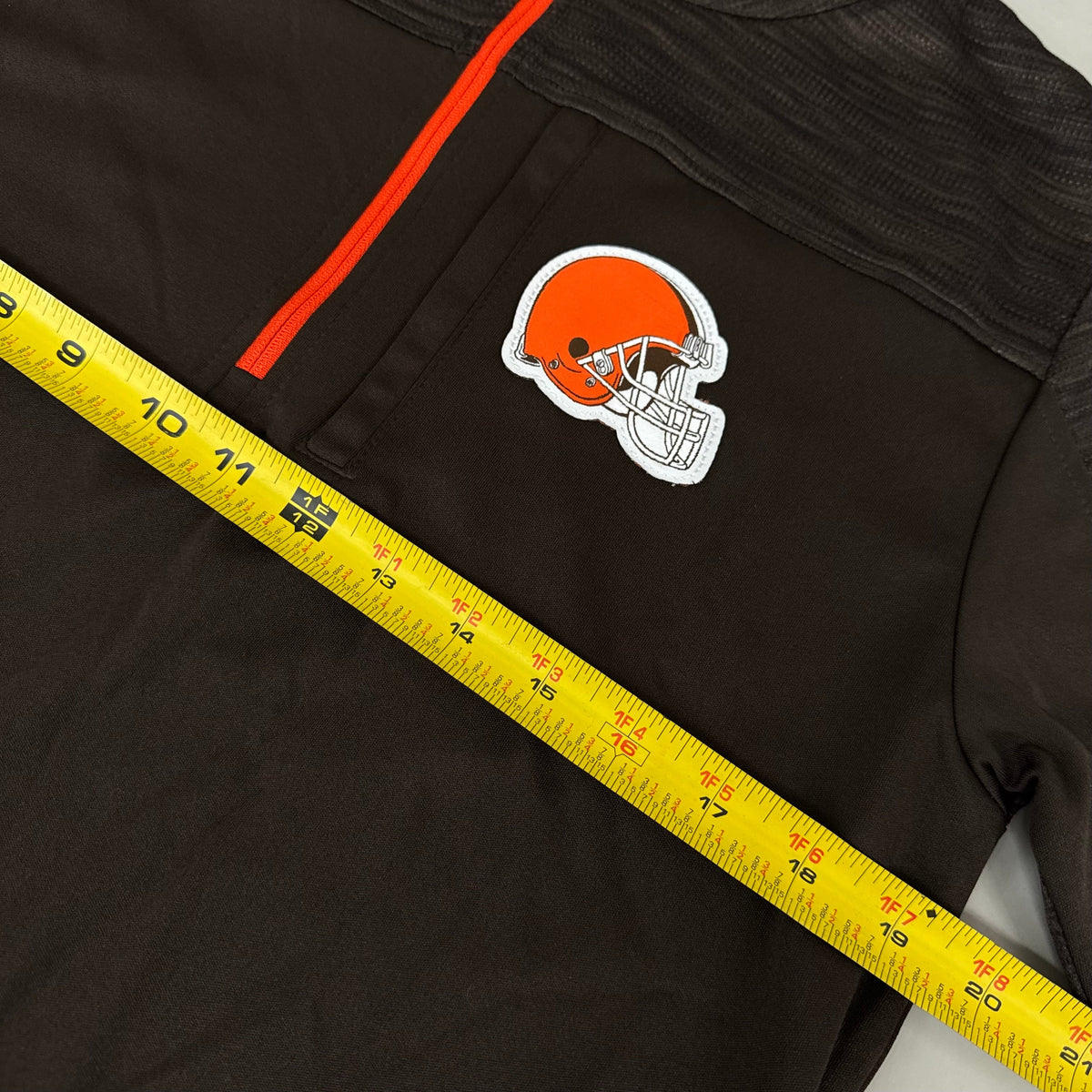 Camiseta NFL Cleveland Browns con cremallera de un cuarto, manga larga, talla M, marrón, 1802969