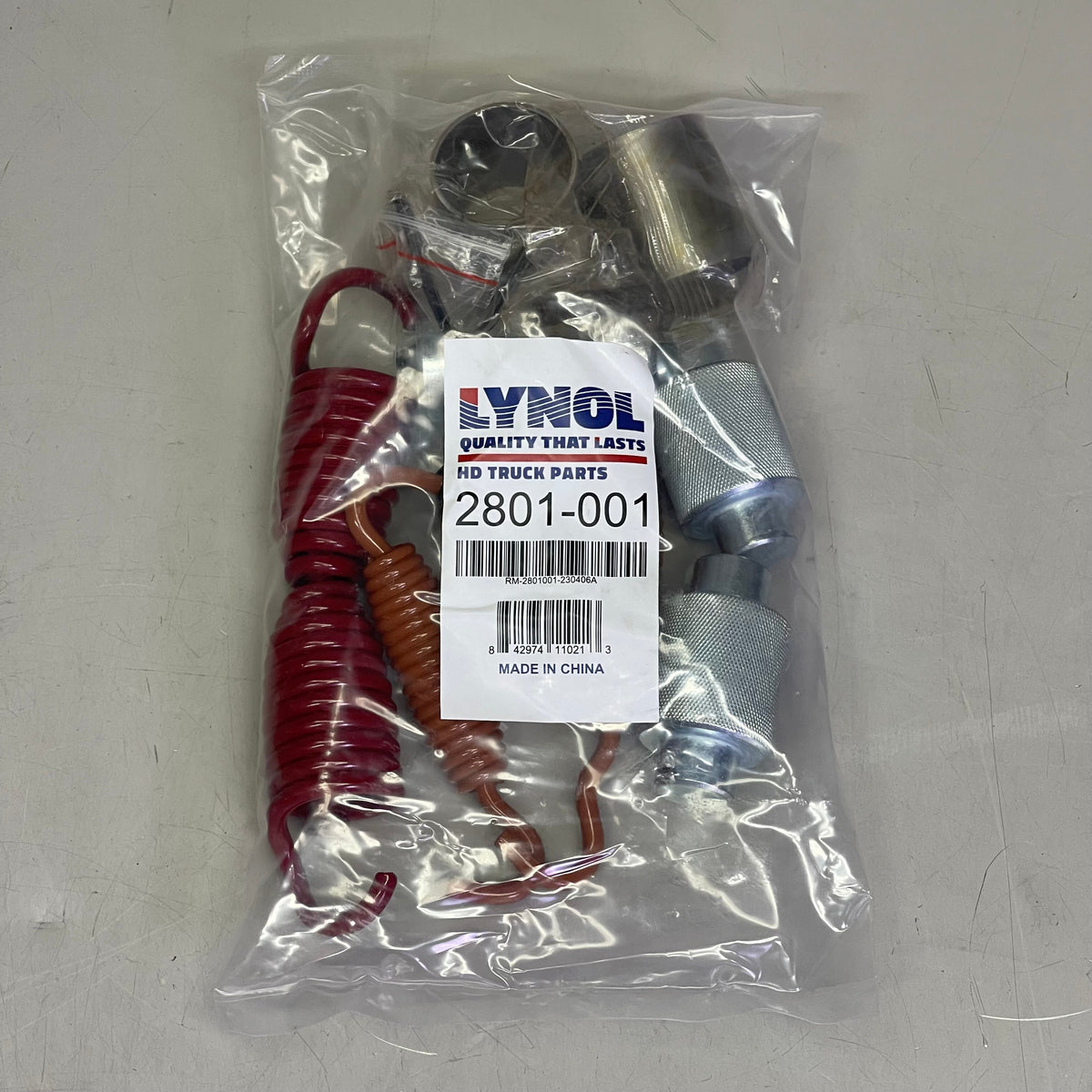 LYNOL Truck HD Kit de Herrajes para Frenos de Aire Acero y Rojo 2801-001