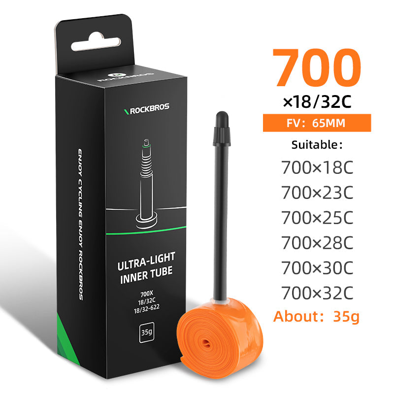 Cámara de aire para bicicleta ROCKBROS, válvula Presta, compatible con neumáticos de 700 x 18/23/25/28/30/32 pulgadas. 