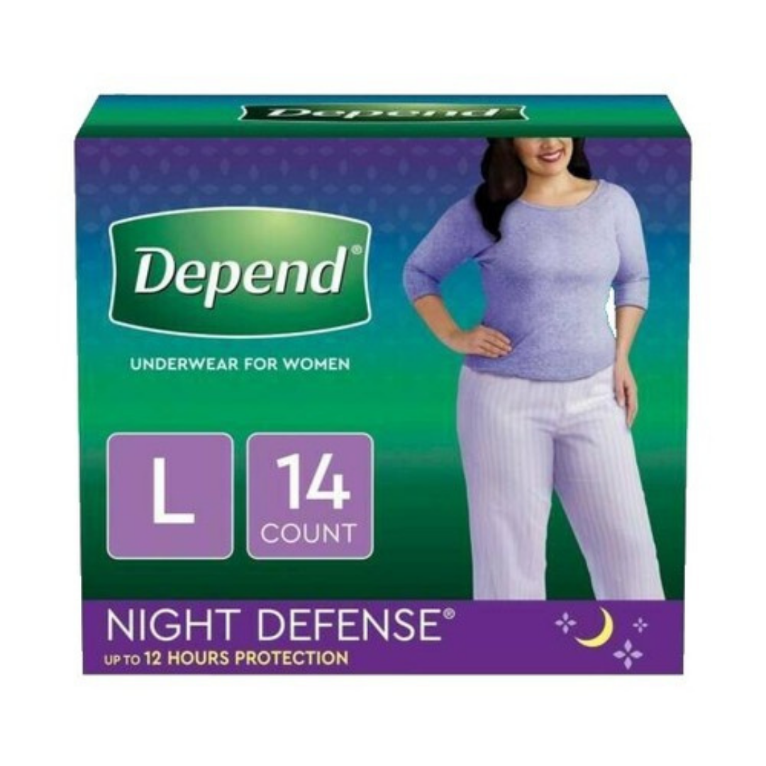 Ropa interior para incontinencia Depend Night Defense para mujer, talla XL (12 unidades)