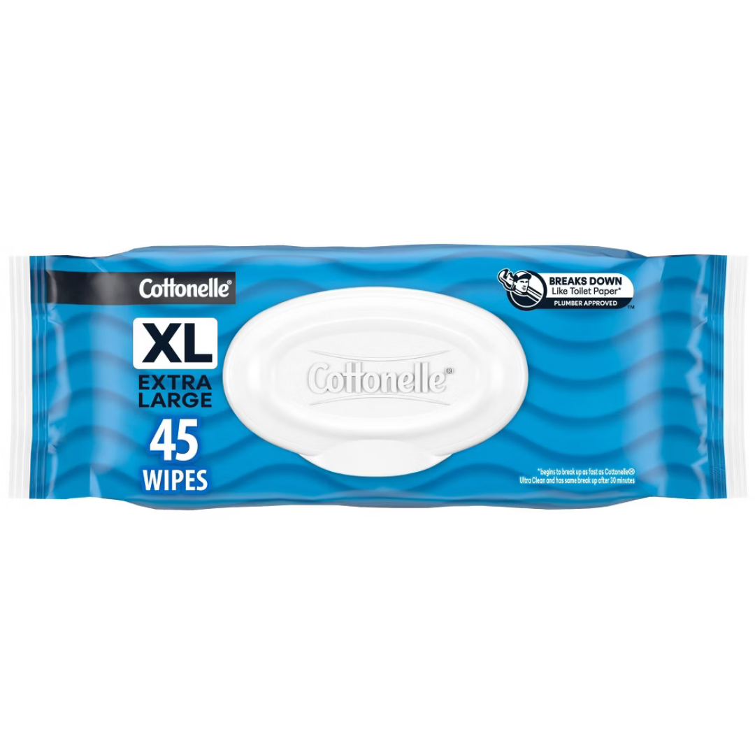 Toallitas húmedas desechables Cottonelle XL sin perfume (45 unidades)