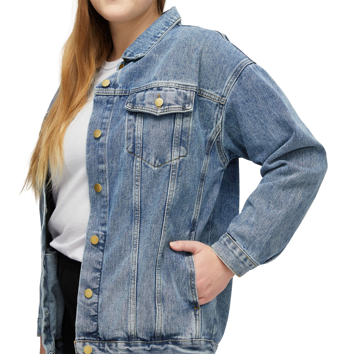 Women's Denim Jacket — "Su amor es mi armadura"