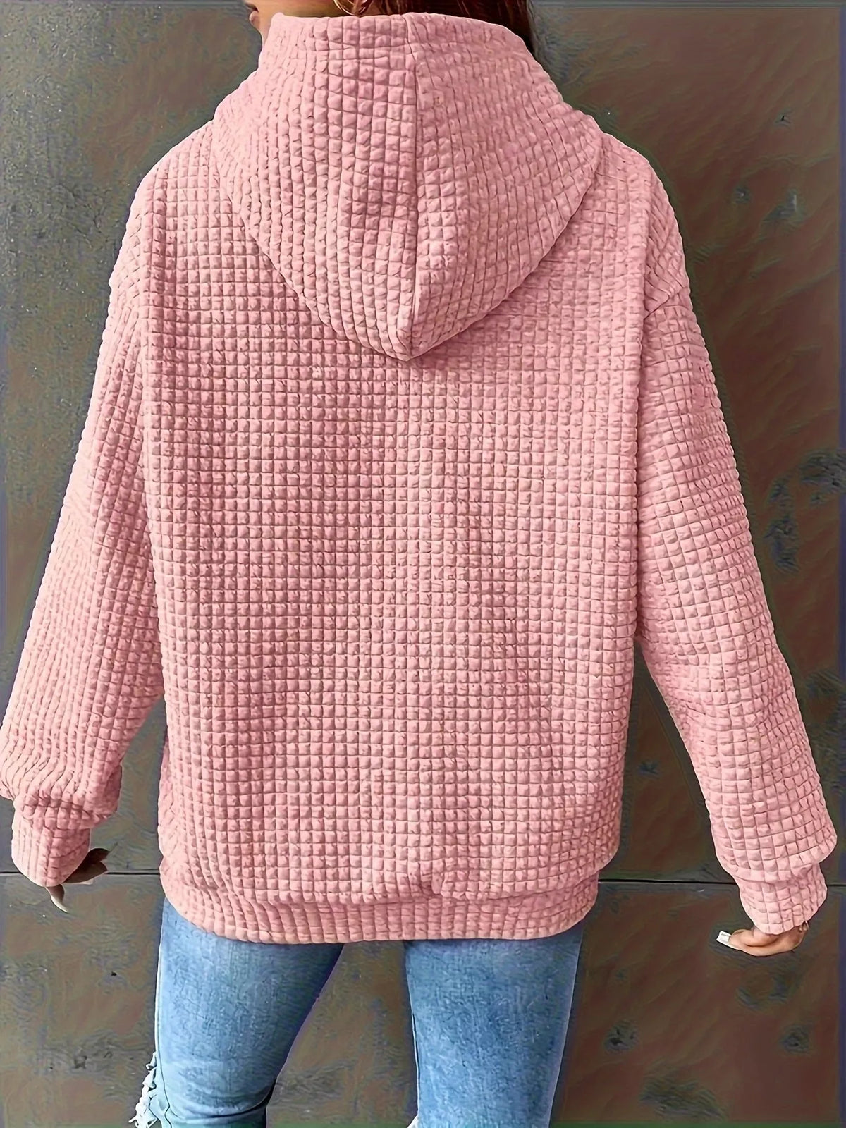 Sudadera con capucha de punto texturizado y cordón