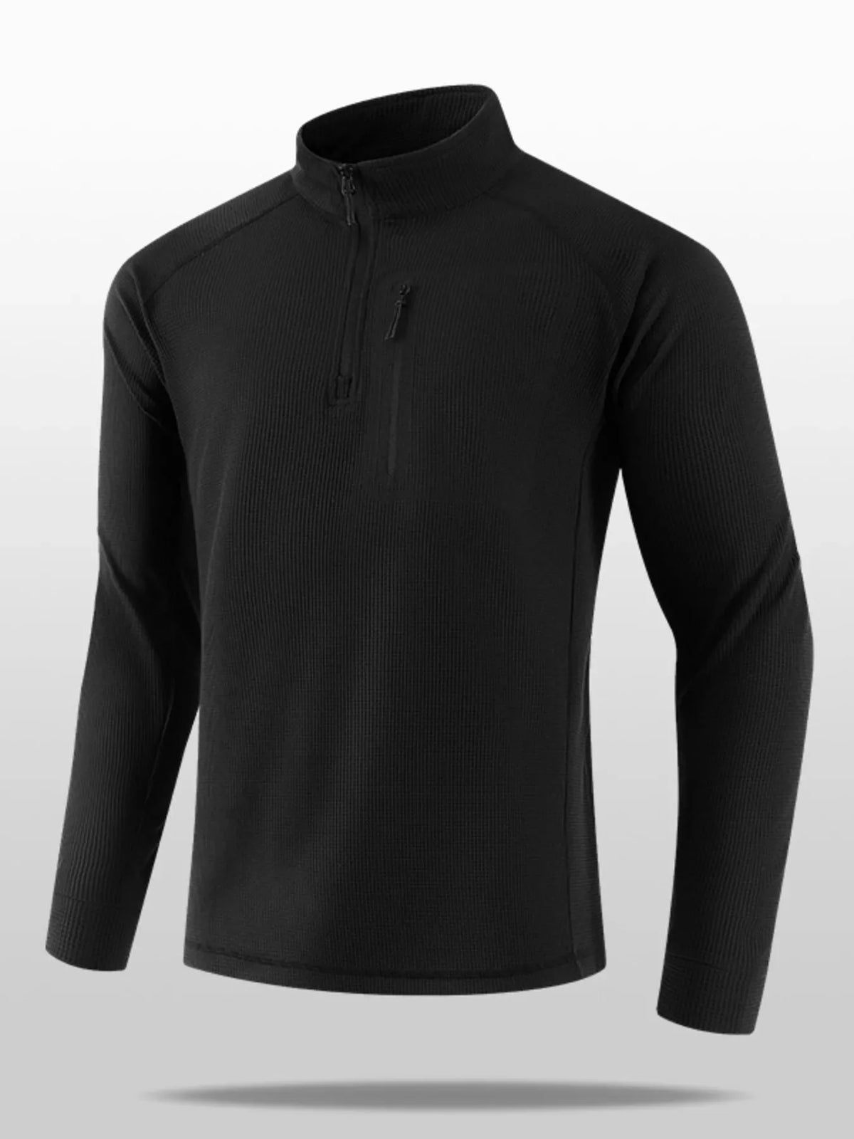 Men's Plus Size Quarter Zip Long Sleeve Top