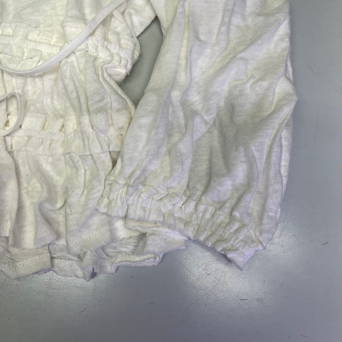 FREE PEOPLE Breezy Beachy Cotton Linen Let's Go Blouse Women's Sz M Ivory