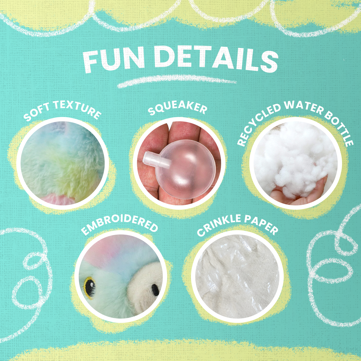 Ally the Alpaca – Tie-Dye Squeaky & Crinkle Plush Toy