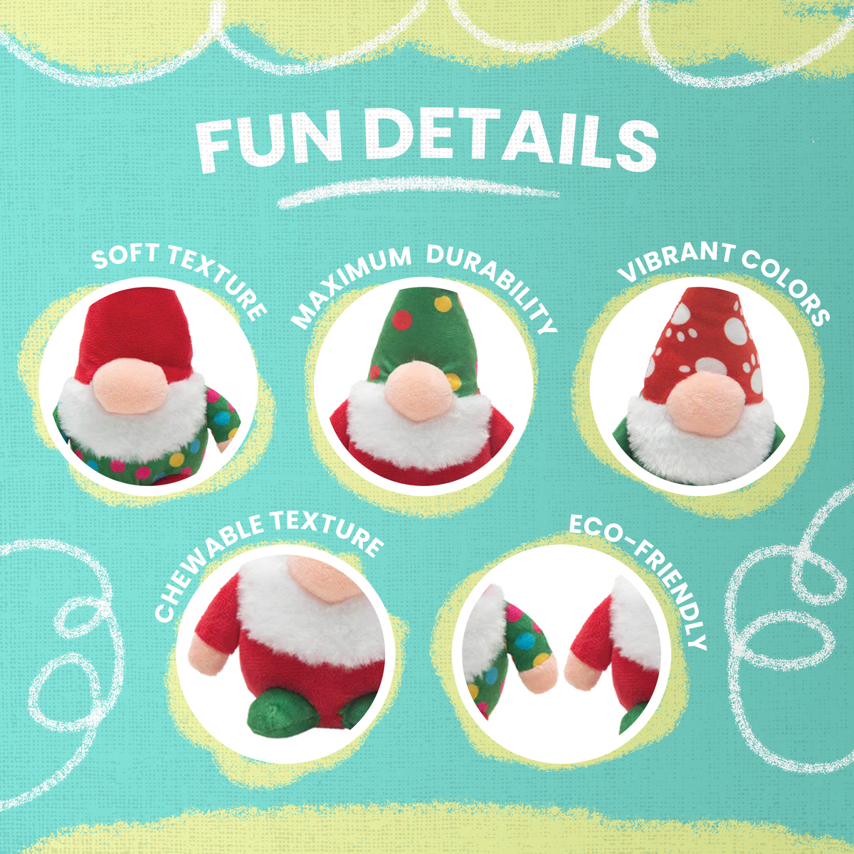 Baby Gnomies – Holiday Squeaky & Crinkle Eco-Friendly Plush Toy
