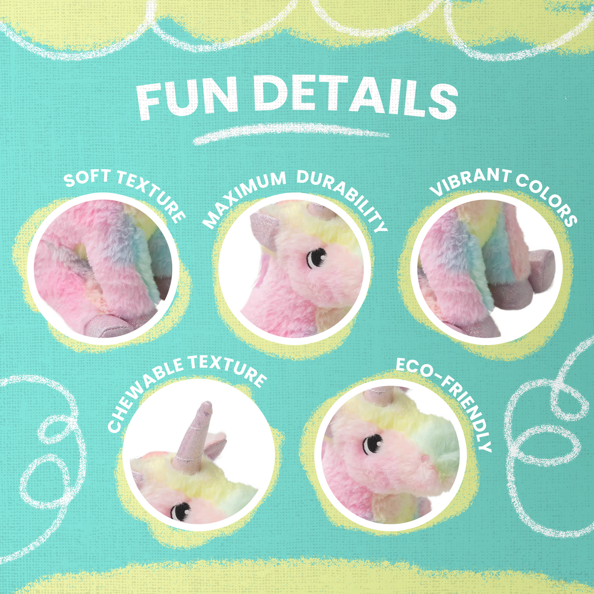 Juguete Chillón para Perro Tye el Unicornio de Peluche