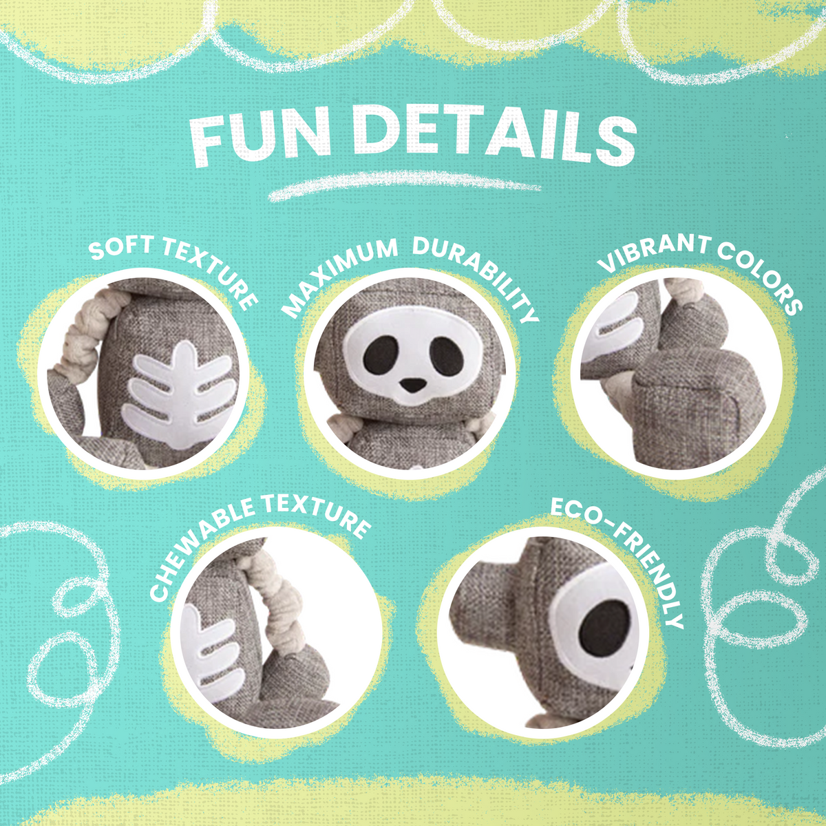 Skel-O-Bot Halloween Plush Dog Toy