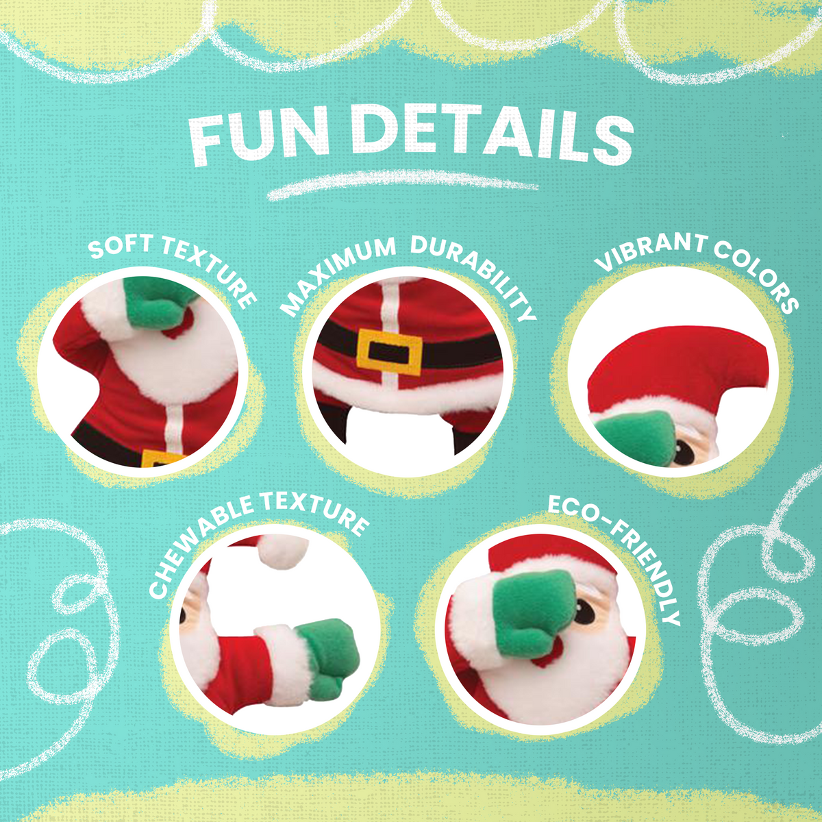 Dabbing Santa – Festive Squeaky & Crinkle Eco-Friendly Toy