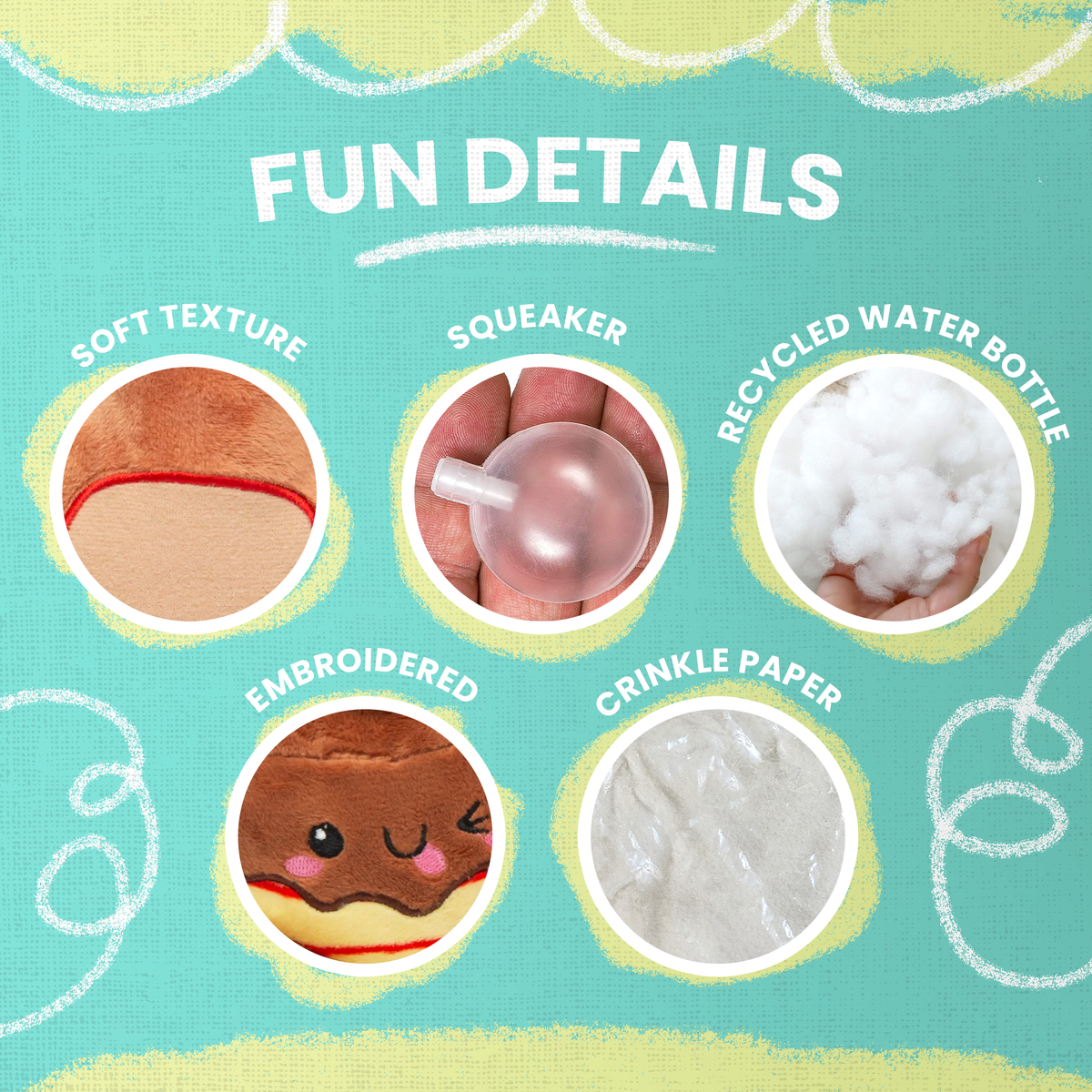 Juego de 2 juguetes de peluche para perro "Pancake & Syrup"