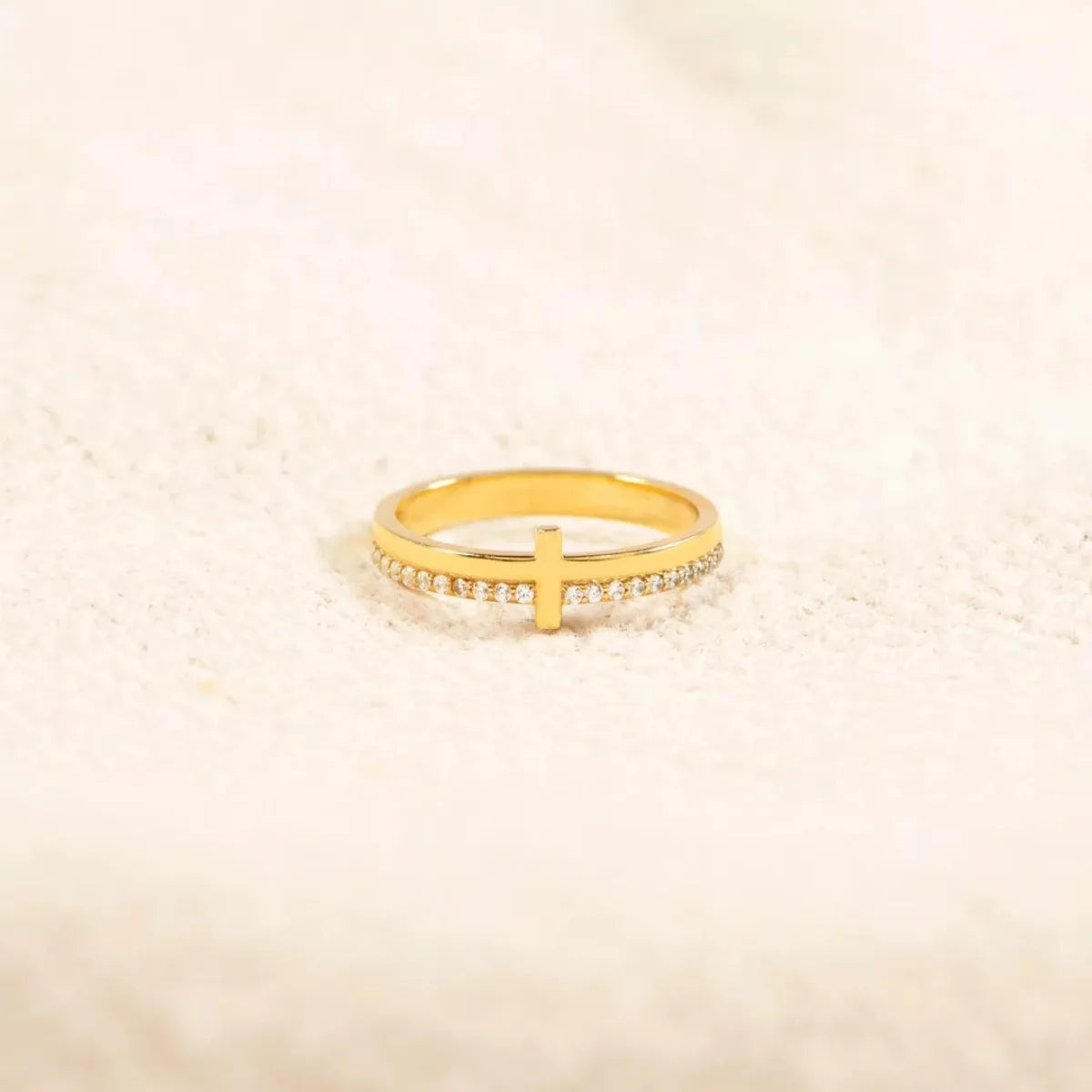 Anillo de plata de ley 925 con cruz