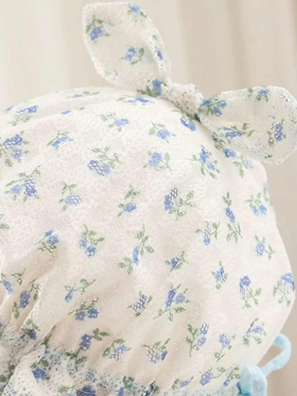 Children's Floral Print Bunny Ear Hat