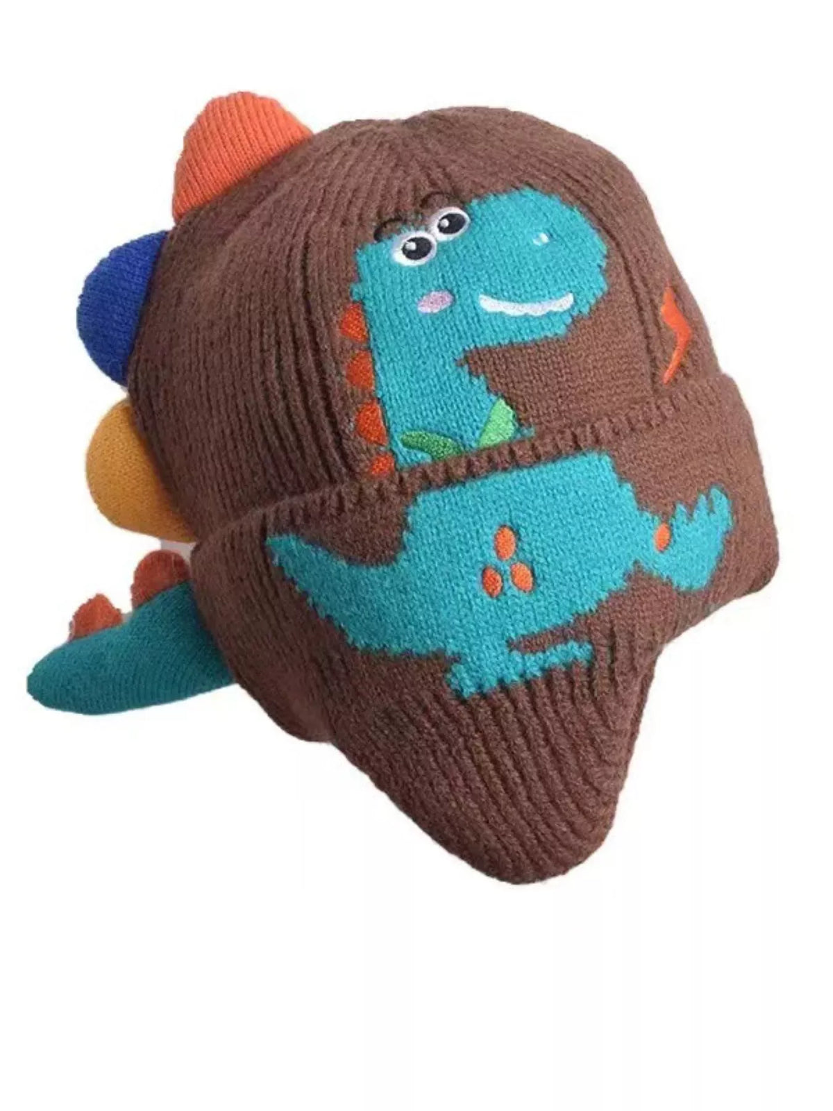 Gorro de dinosaurio de punto para niños