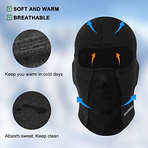 ROCKBROS - Gorro térmico de ciclismo, pasamontañas a prueba de viento, unisex, cálido