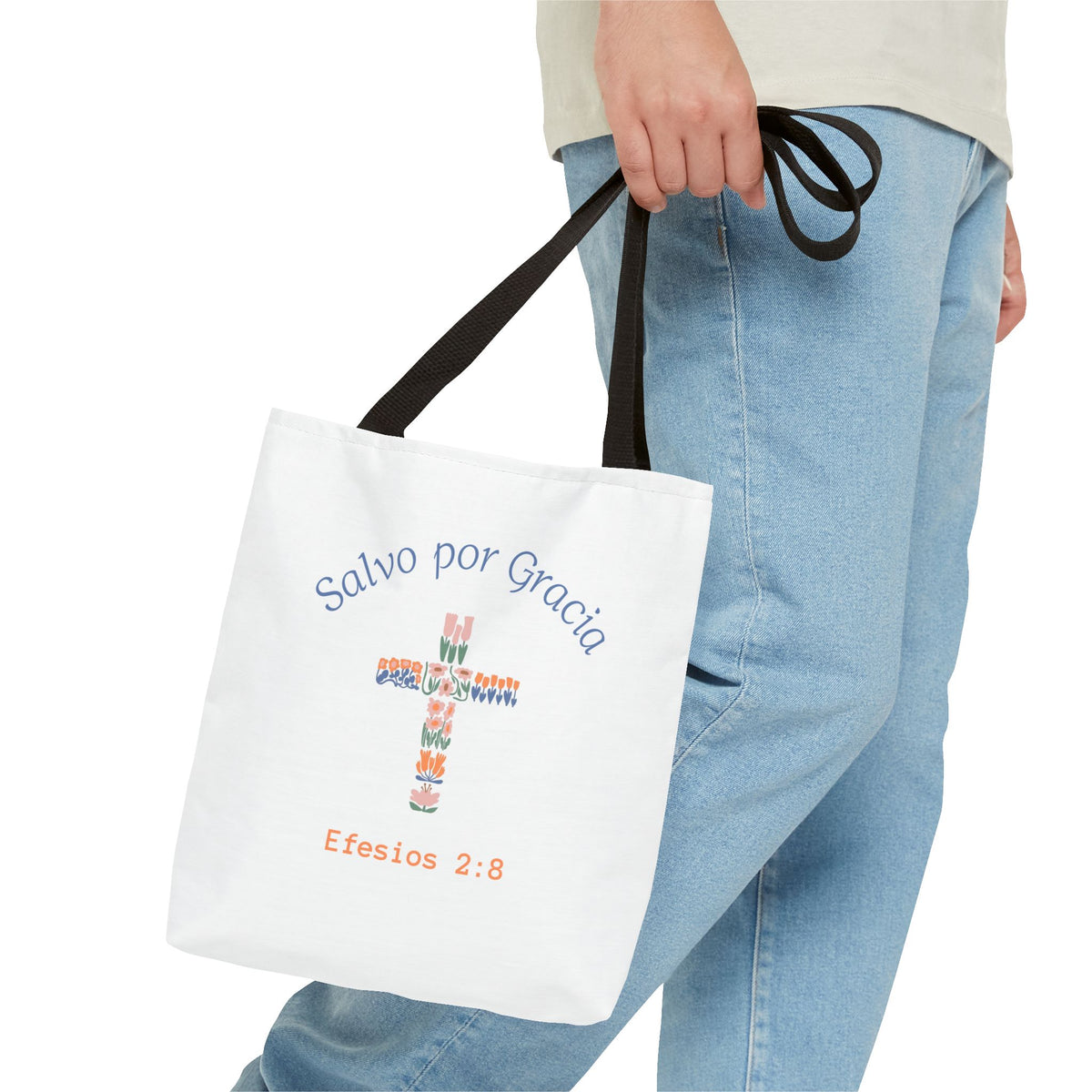 Bolsa de tela cristiana — "Salvo por Gracia"