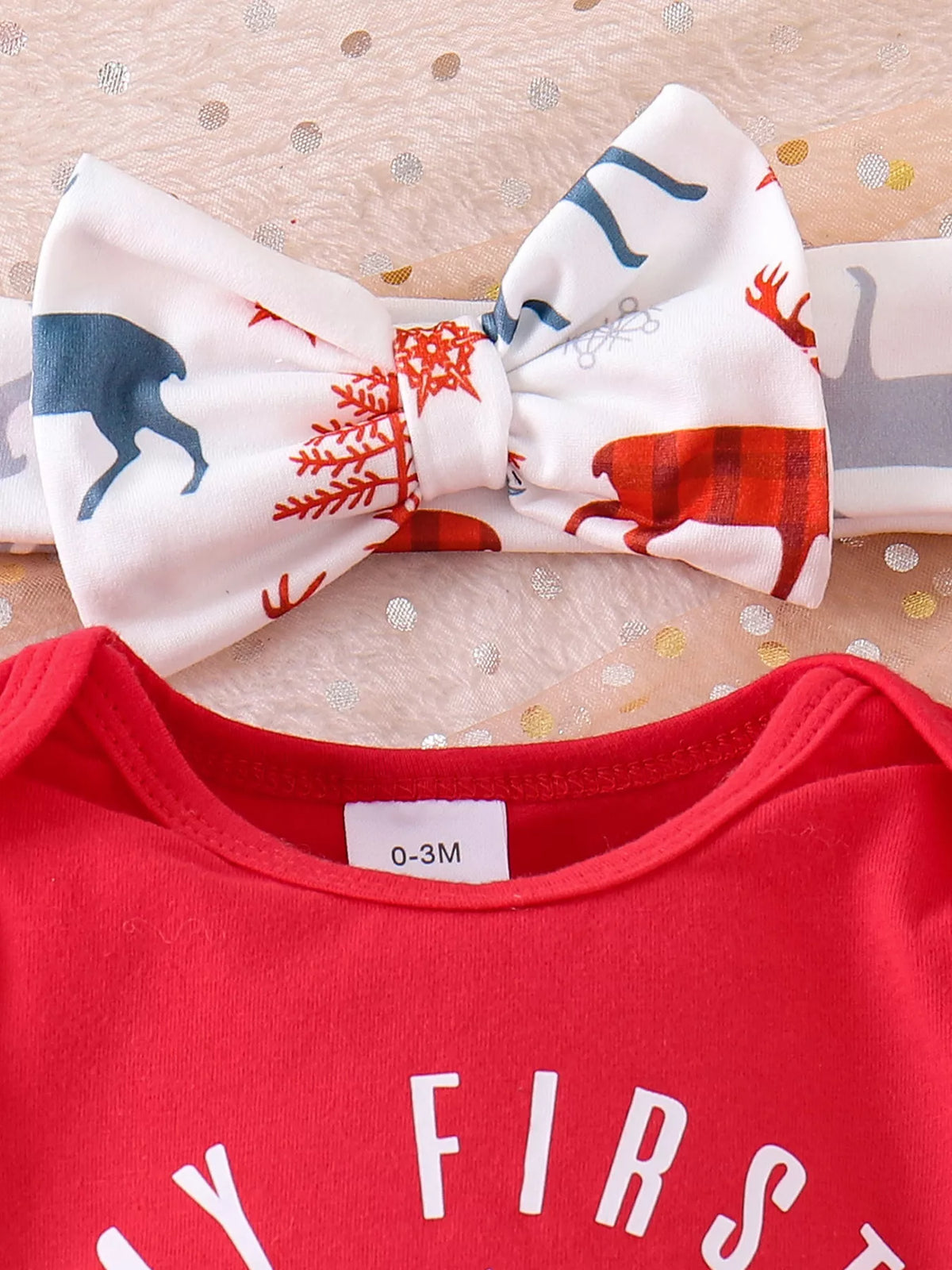 Conjunto de niña con volantes My First Christmas