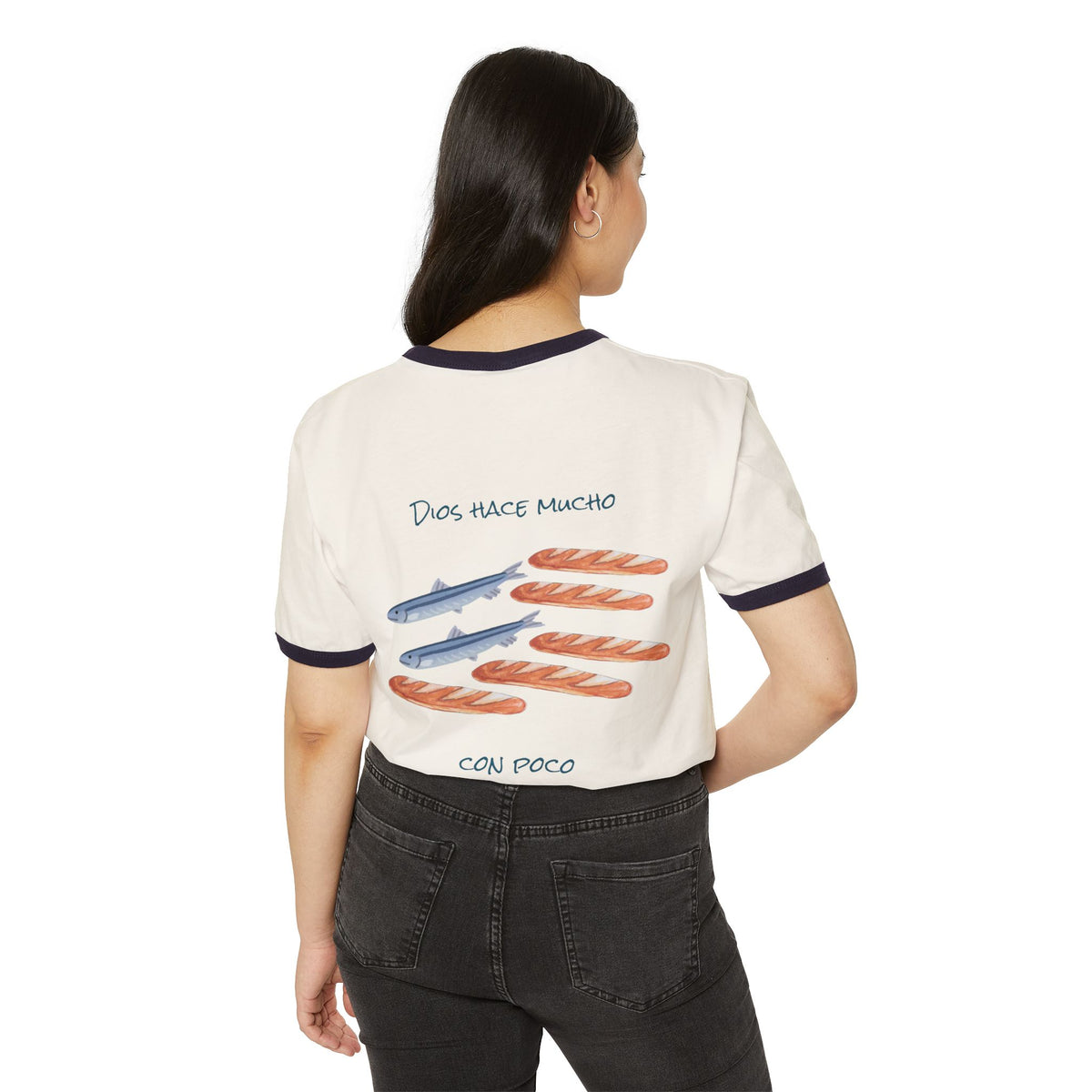 Ringer T-Shirt — 'Dios Hace Mucho Con Poco'