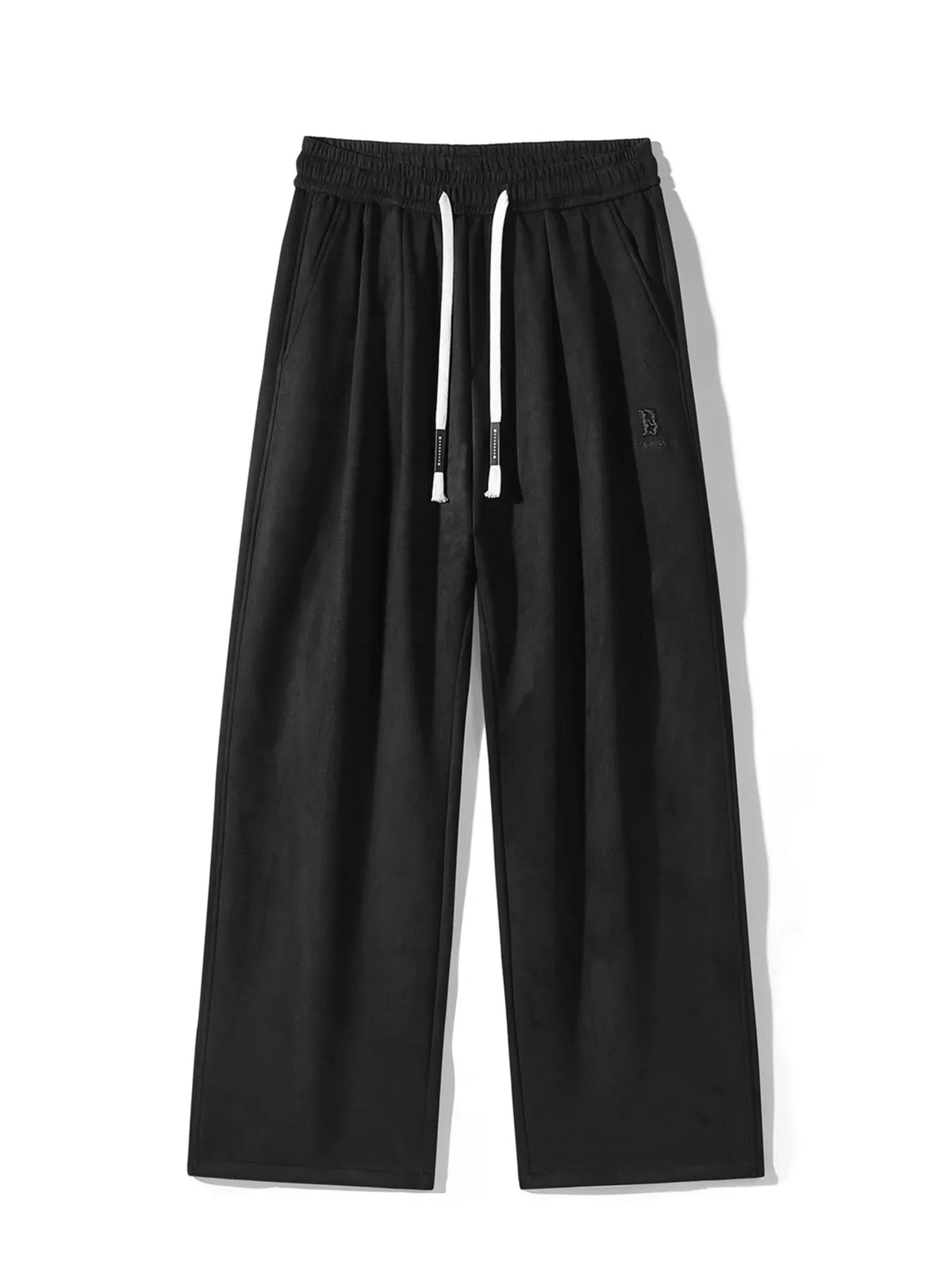 Pantalones casuales de talla grande para hombre, holgados con cordón