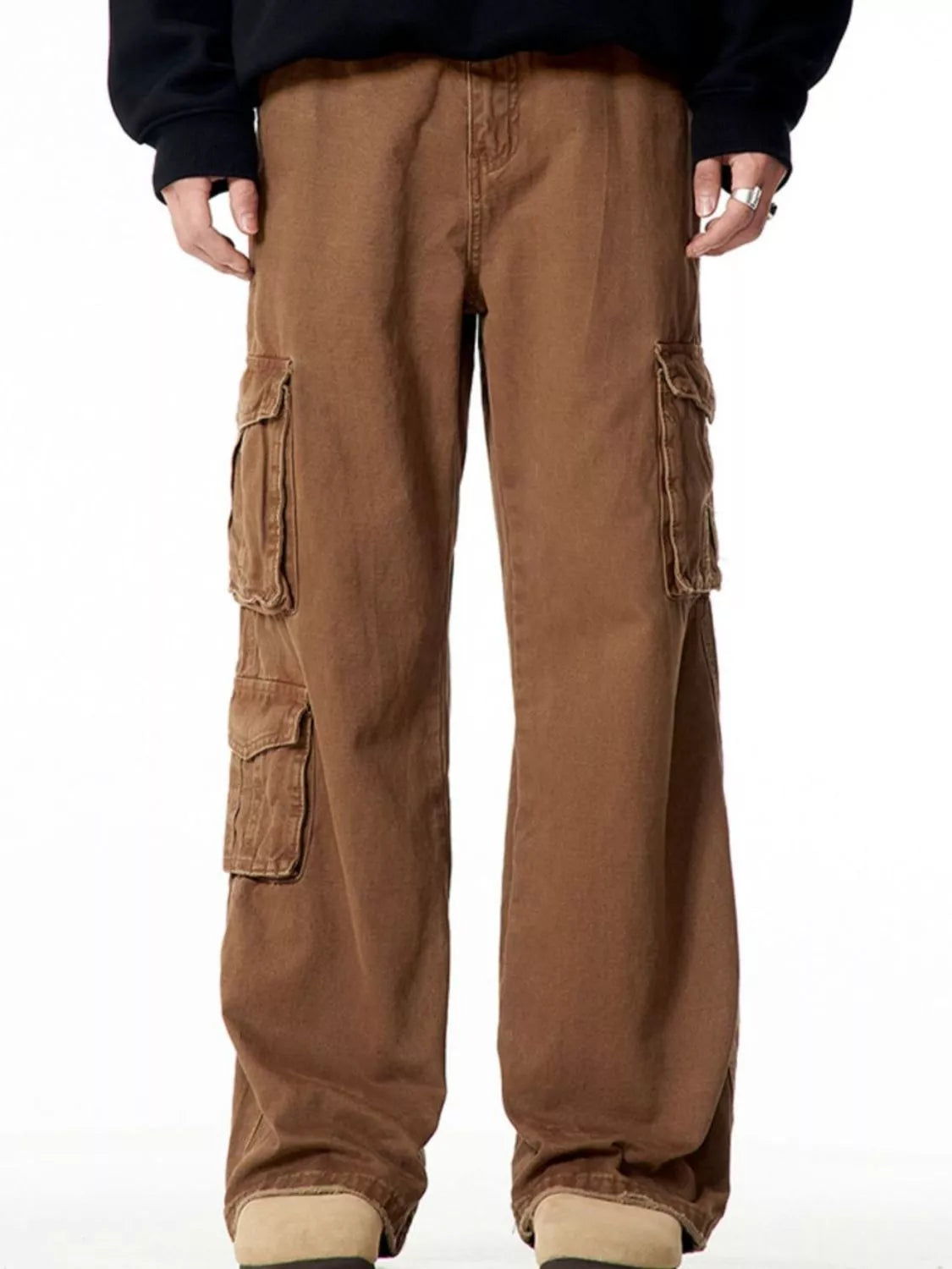 Pantalones cargo de pierna ancha para hombre