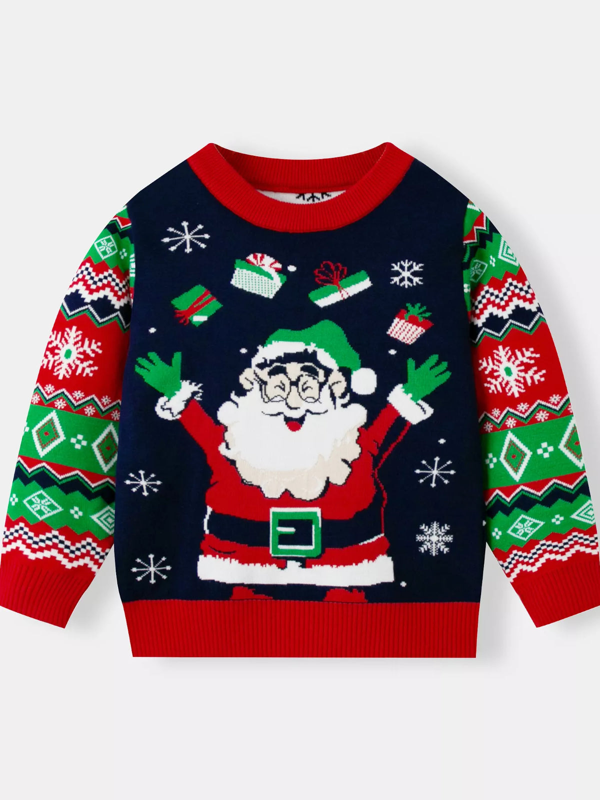 Children's Christmas Tree Round Neck Sweater