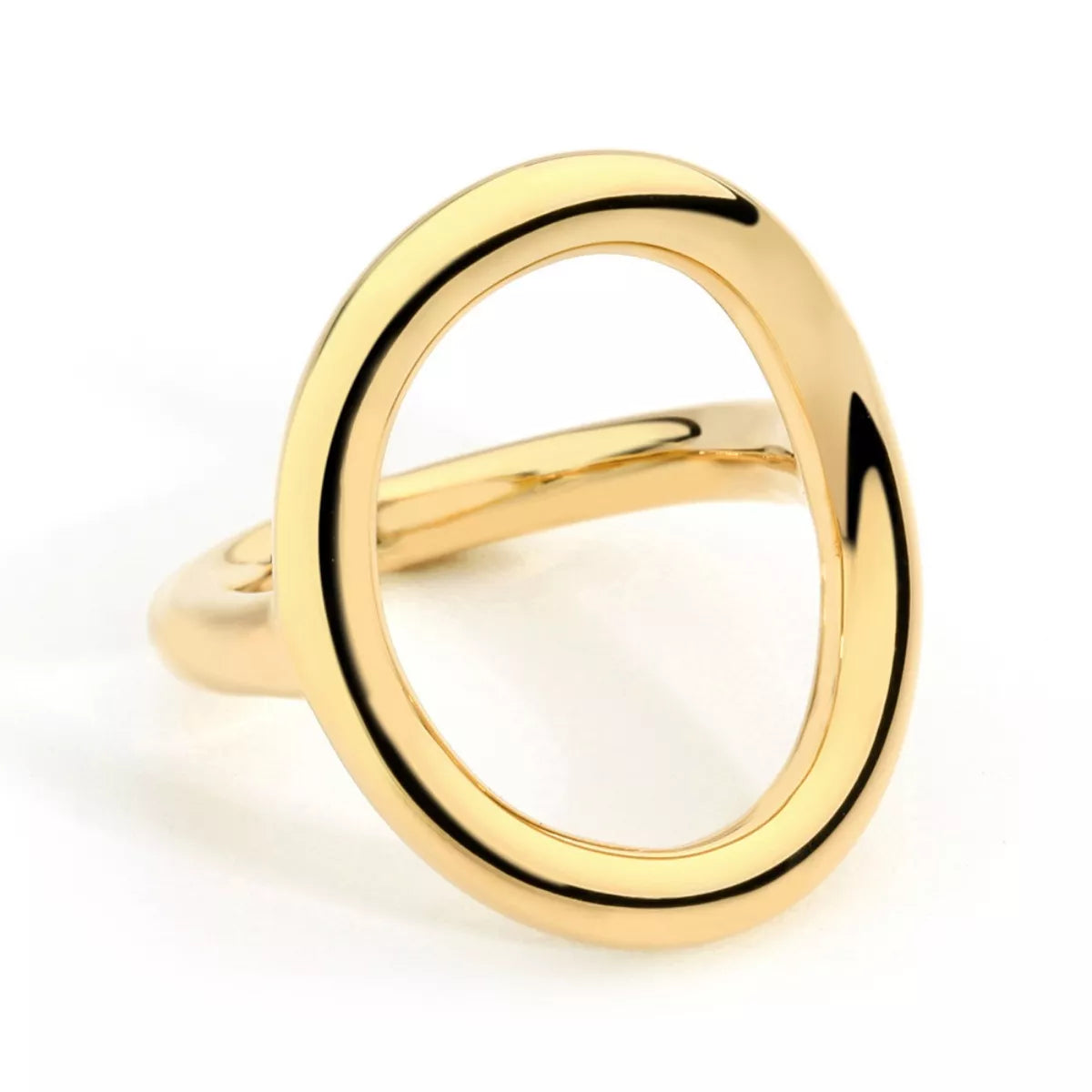 Anillo redondo de cobre chapado en oro de 18 quilates