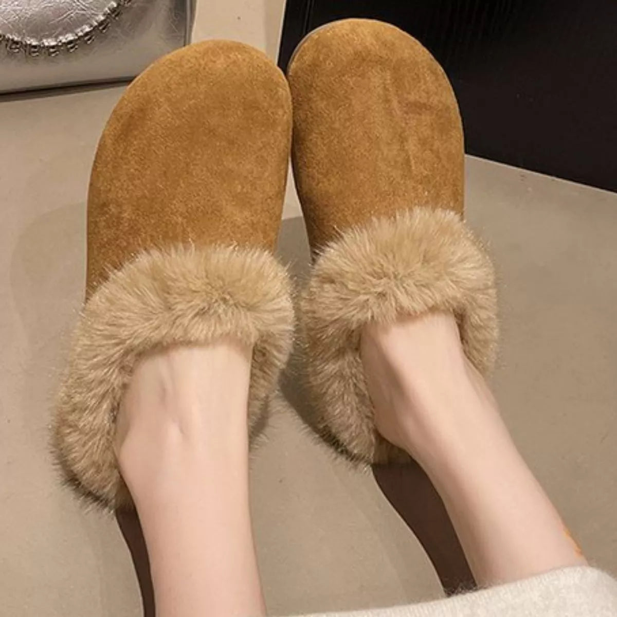 Pantuflas Suaves de Peluche Cálidas para Interiores