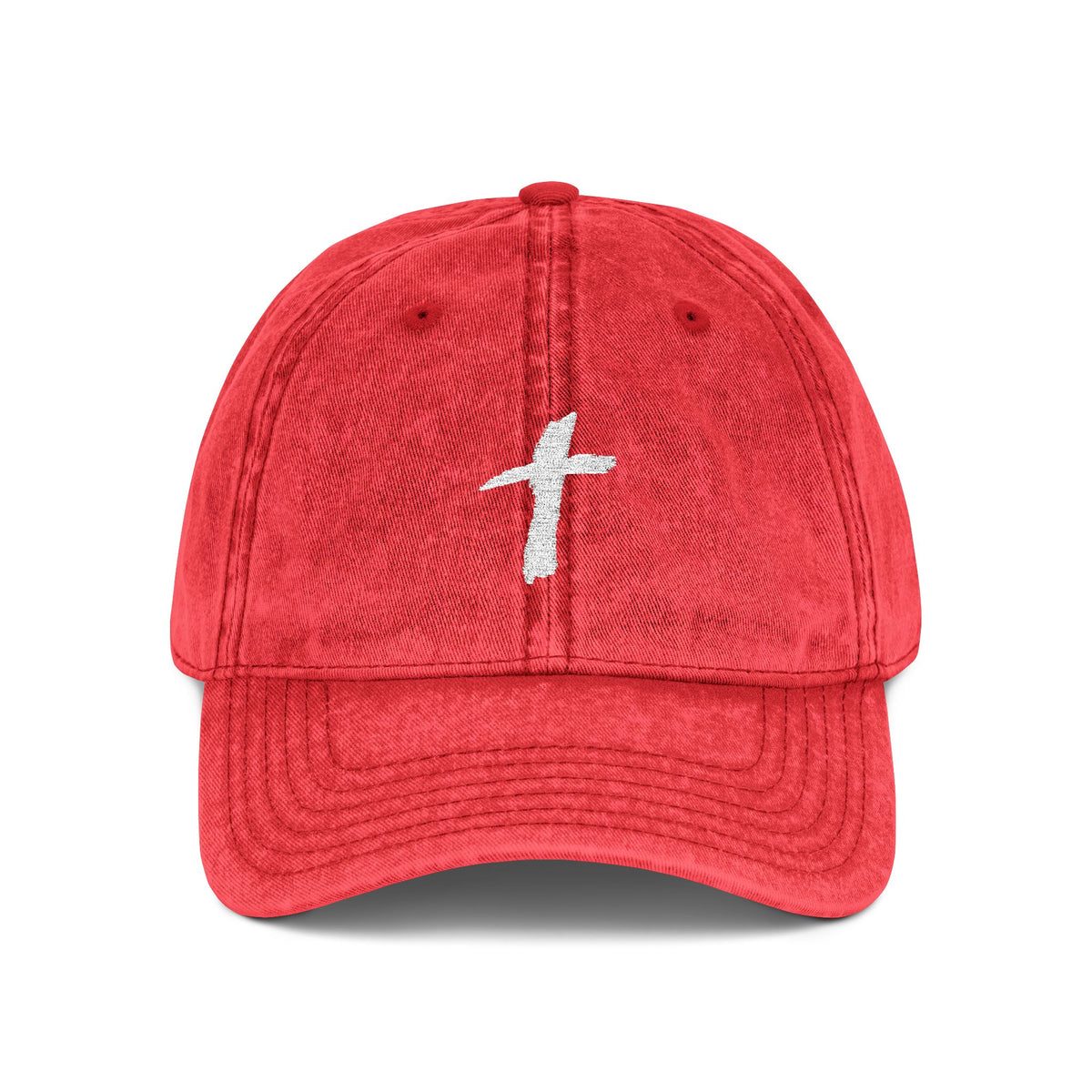 Embroidered Cross Vintage Cap