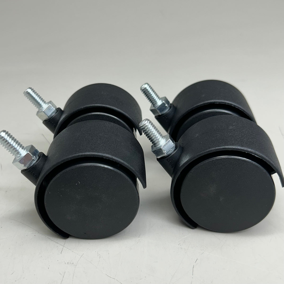 Swivel Black Plastic Rolling Castor Wheels 3" Overall Length Black (4 Pack)
