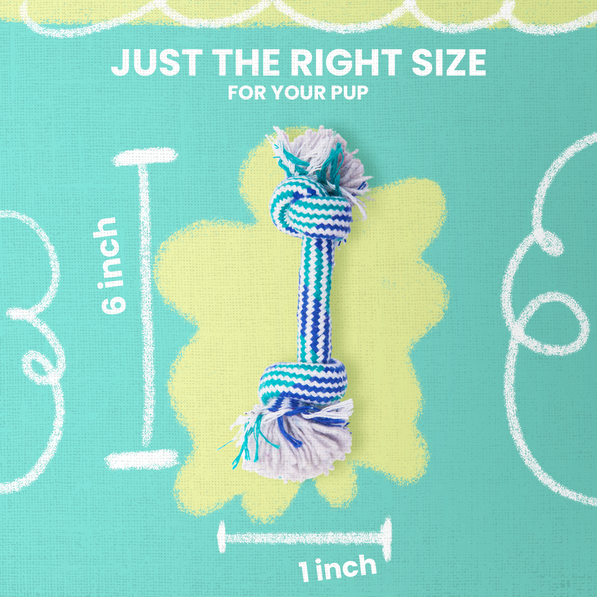 Cuerda para bebé – Juguete resistente de algodón para tirar y dental (6")