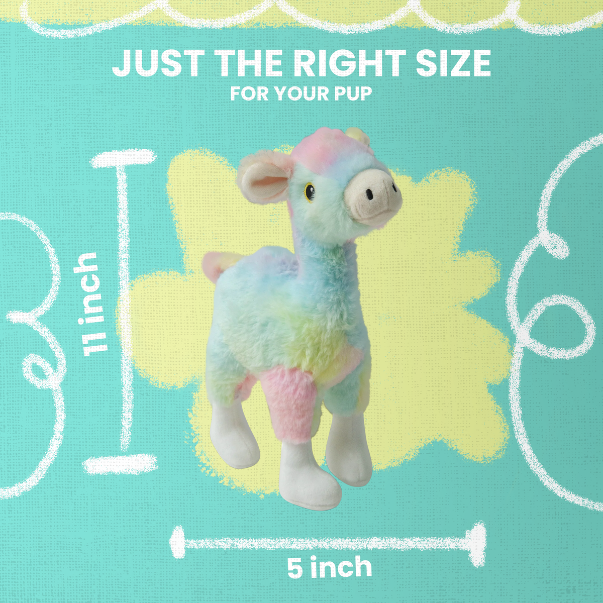 Ally the Alpaca – Tie-Dye Squeaky & Crinkle Plush Toy