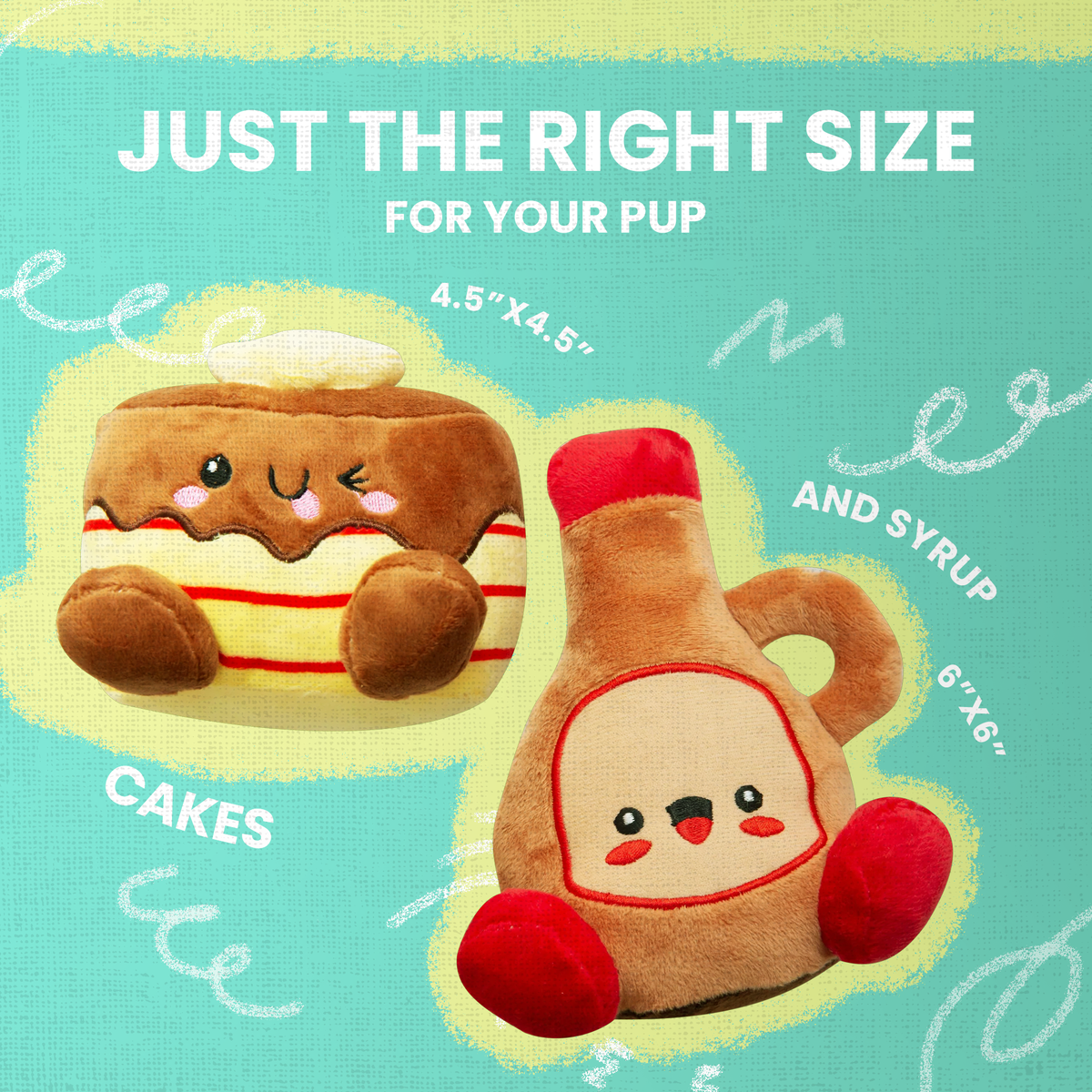 Juego de 2 juguetes de peluche para perro "Pancake & Syrup"