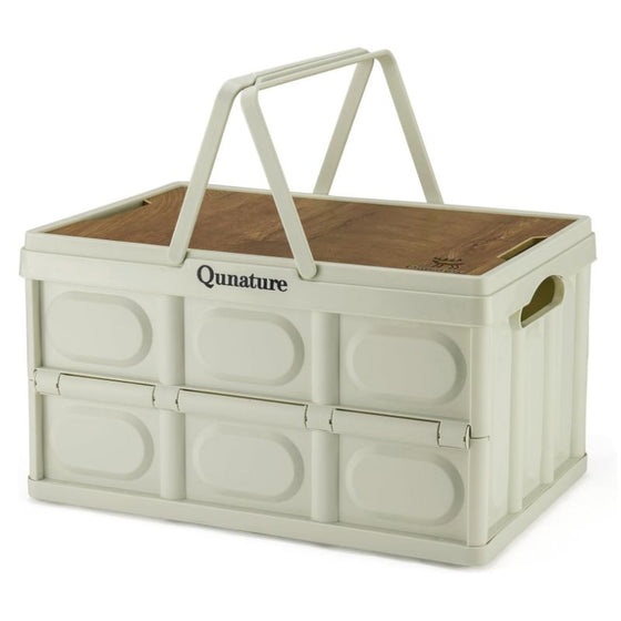 Contenedor de almacenamiento plegable Qunature de 55 l con tapa y asa
