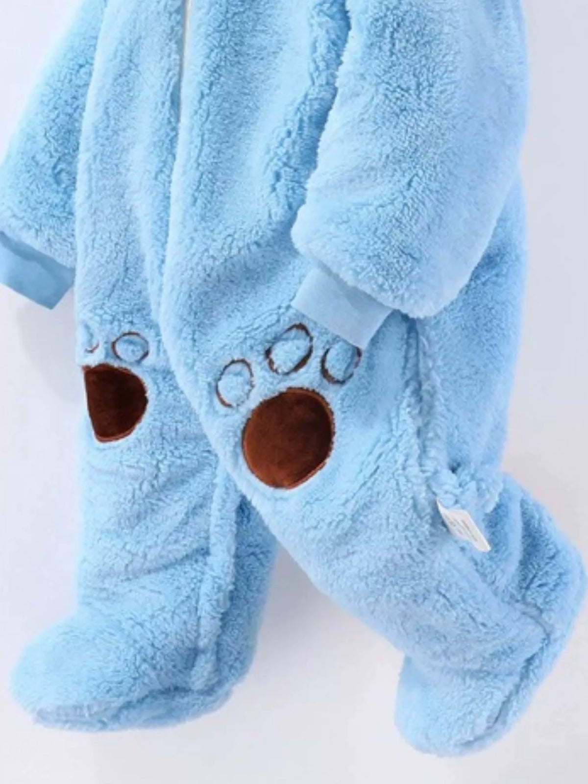 Mono de forro polar con capucha y orejas de oso para niños