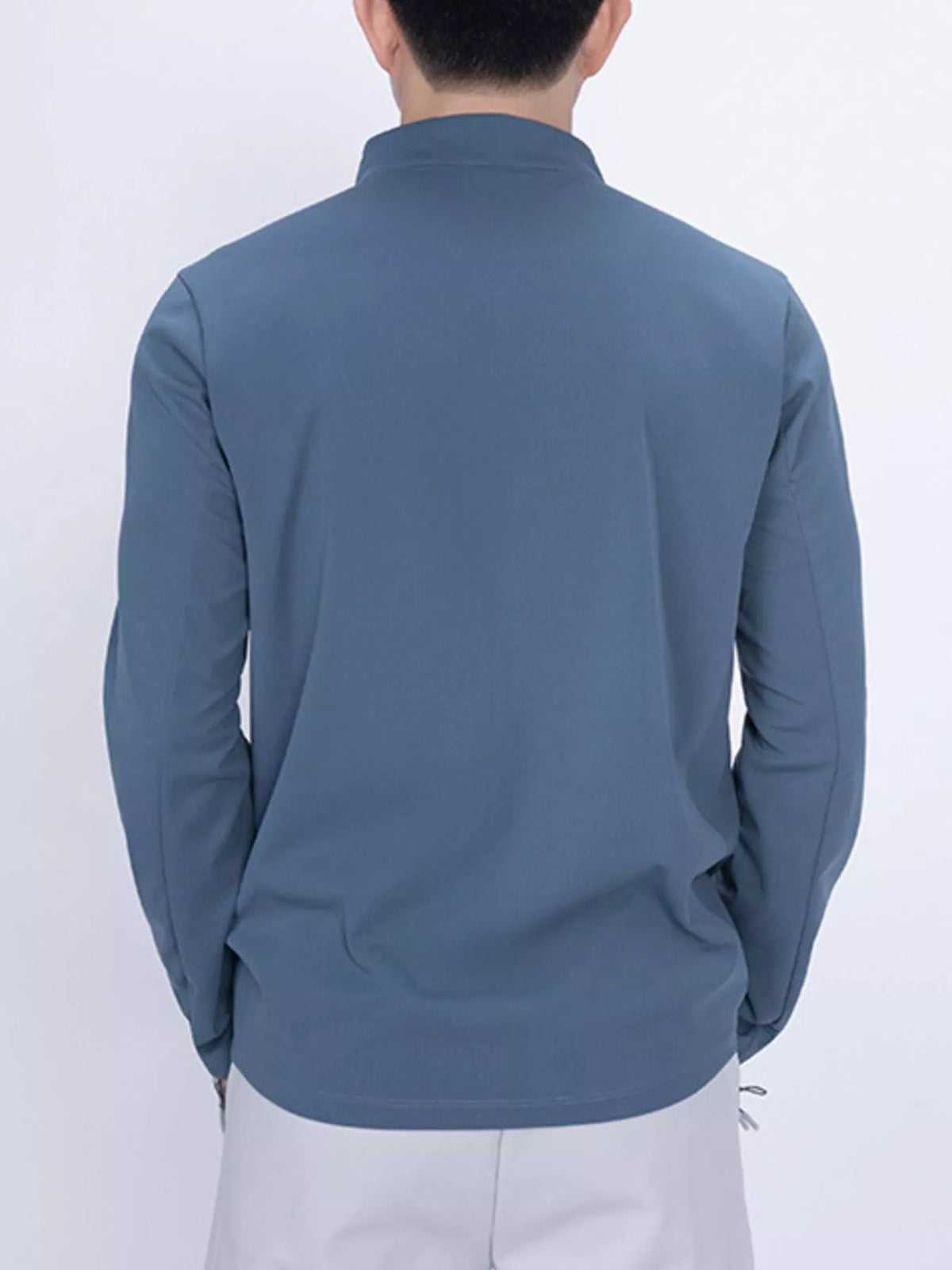 Camiseta de manga larga con cremallera de un cuarto para hombre de talla grande