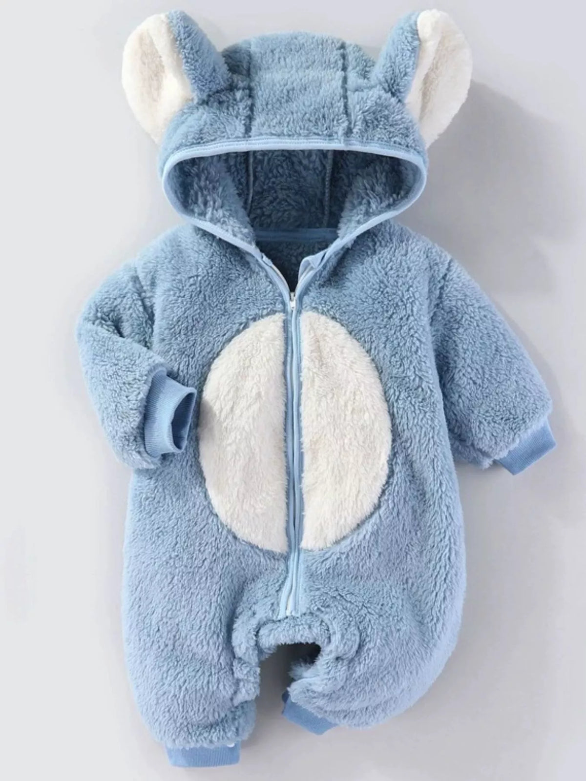 Children's Animal Plush Hooded One-Piece Jumpsuit
