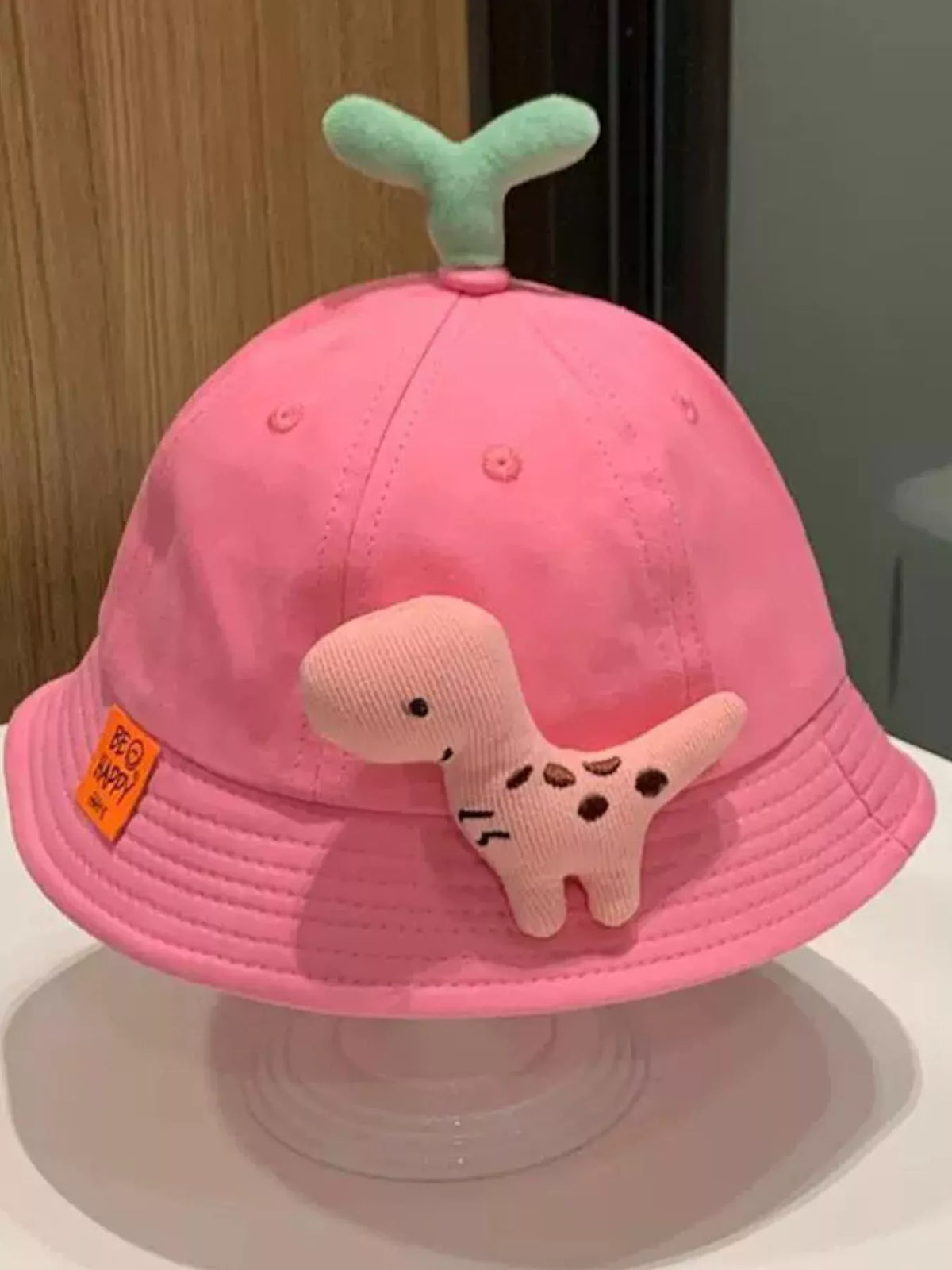 Sombrero de cubo decorativo con diseño de dinosaurios y brotes para niños