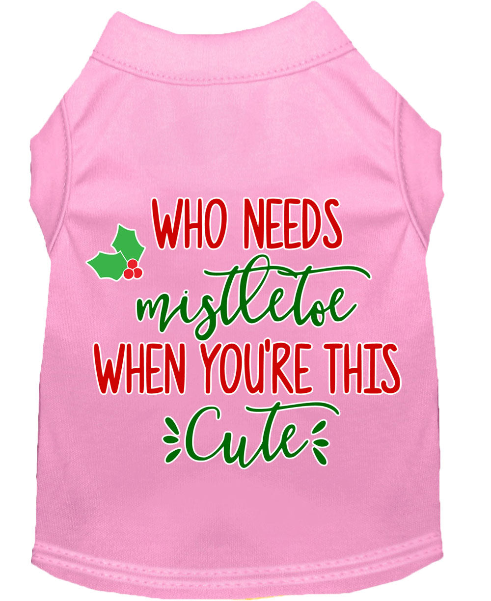 Camiseta navideña para perros y gatos con serigrafía "¿Quién necesita muérdago?"