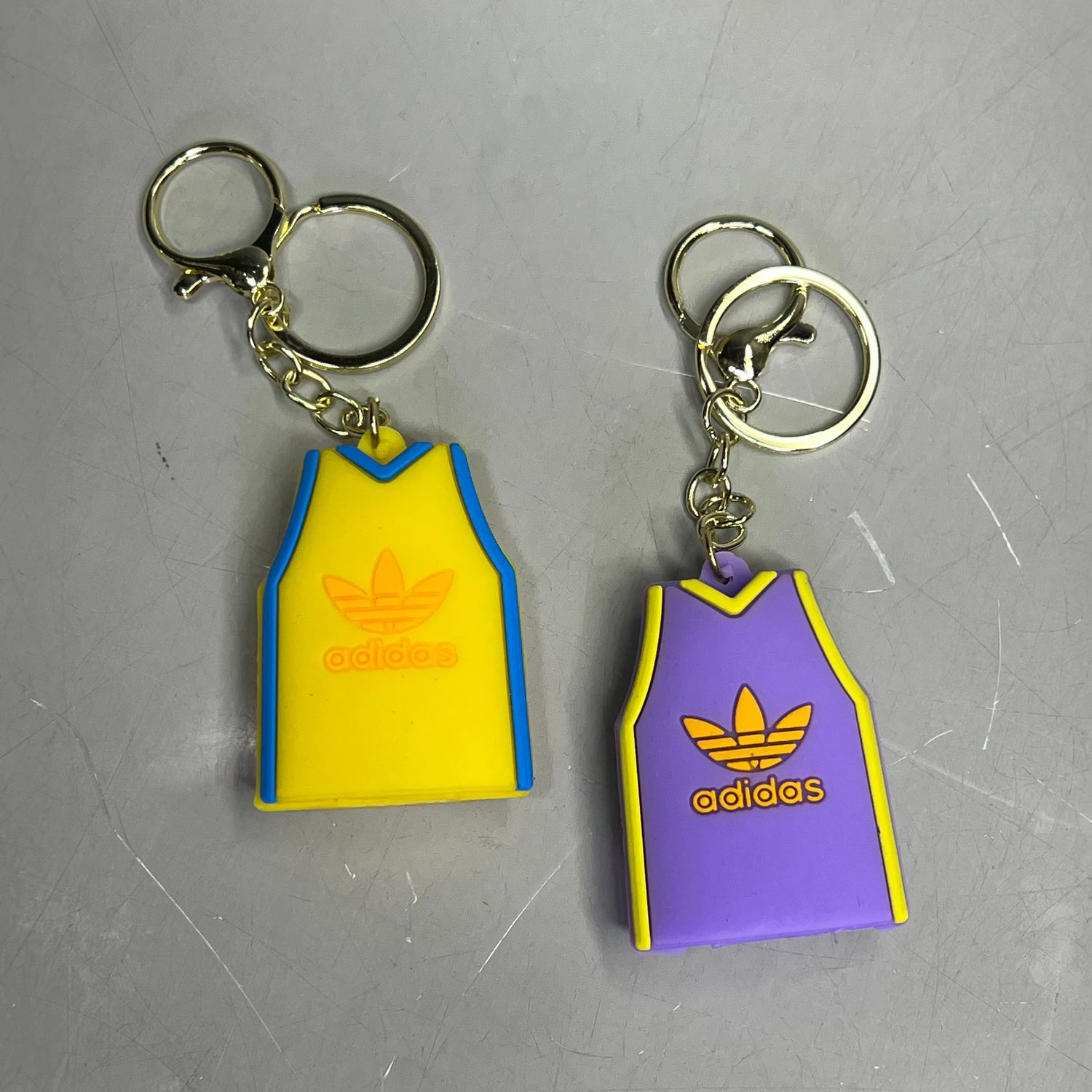 FOREVER SPORTS (12 PACK) Adidas Sports Jersey Keychains  8" Purple/Yellow